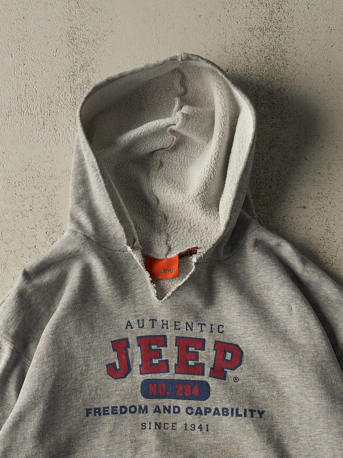 Vintage 90s Grey Jeep Hoodie (L/XL) - Image 2