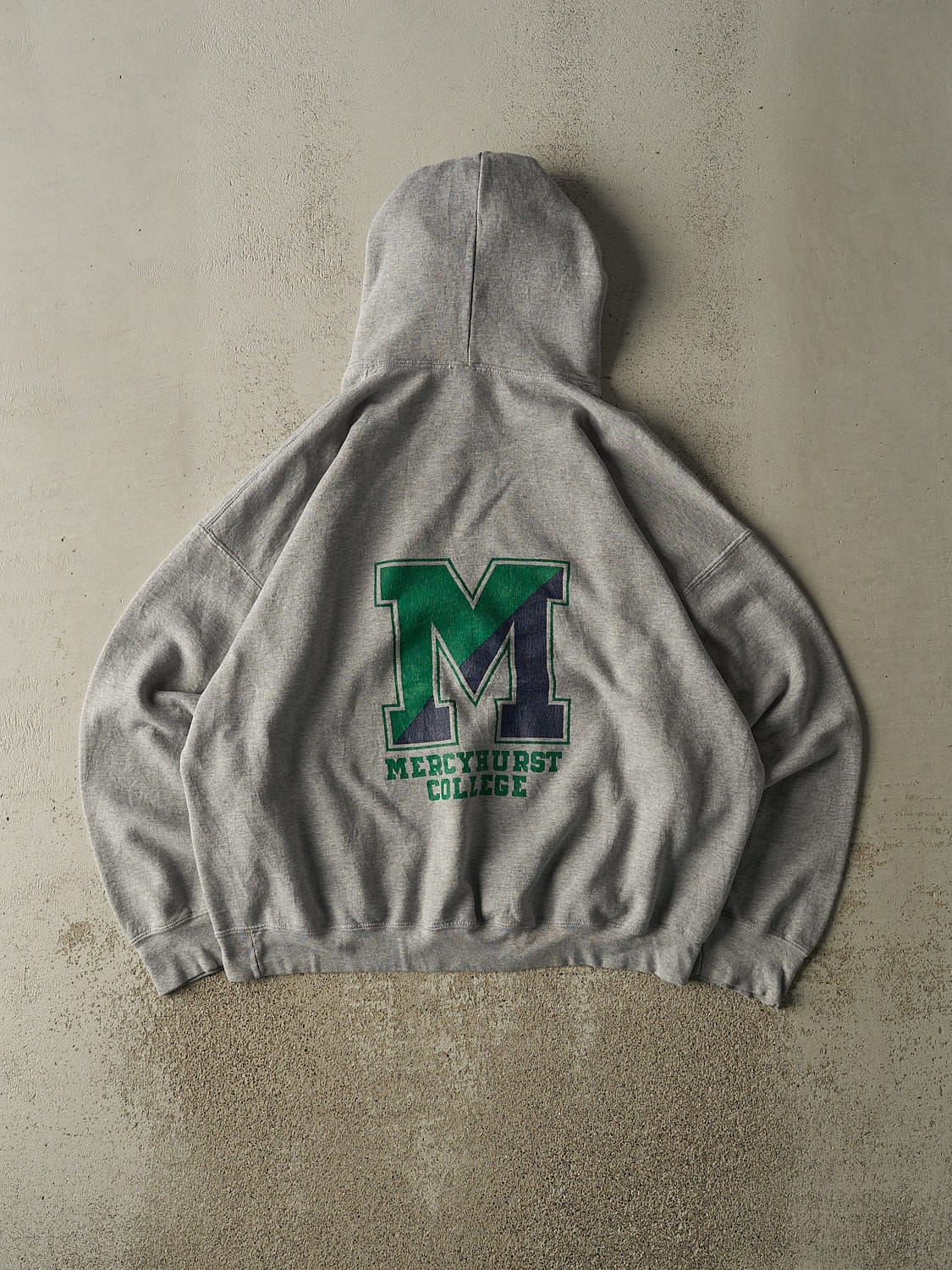 Vintage Y2K Grey Mercyhurst College Hoodie (XL) - Image 2