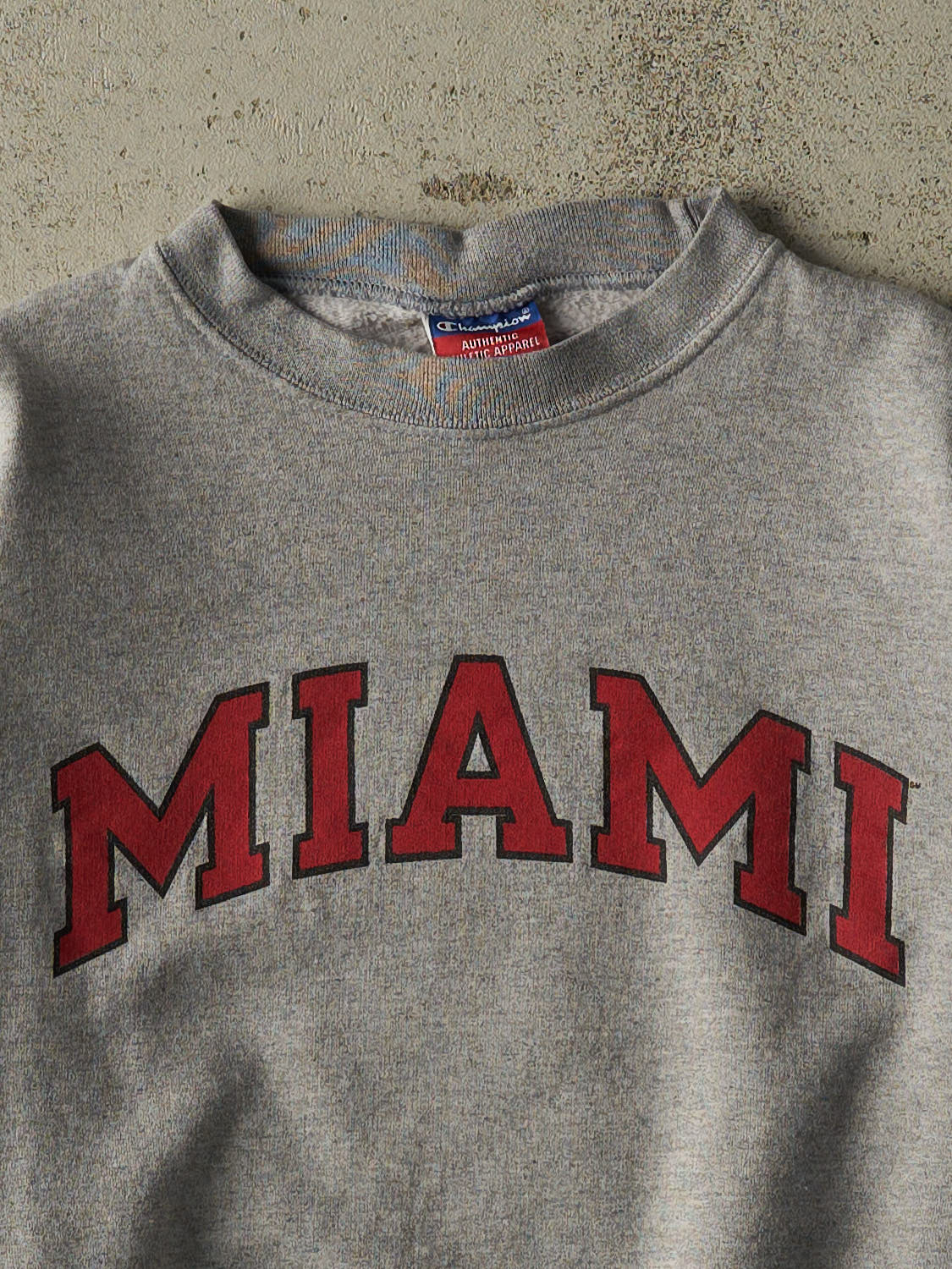 Vintage 90s Grey Miami University Champion Crewneck (L/XL) - Image 2