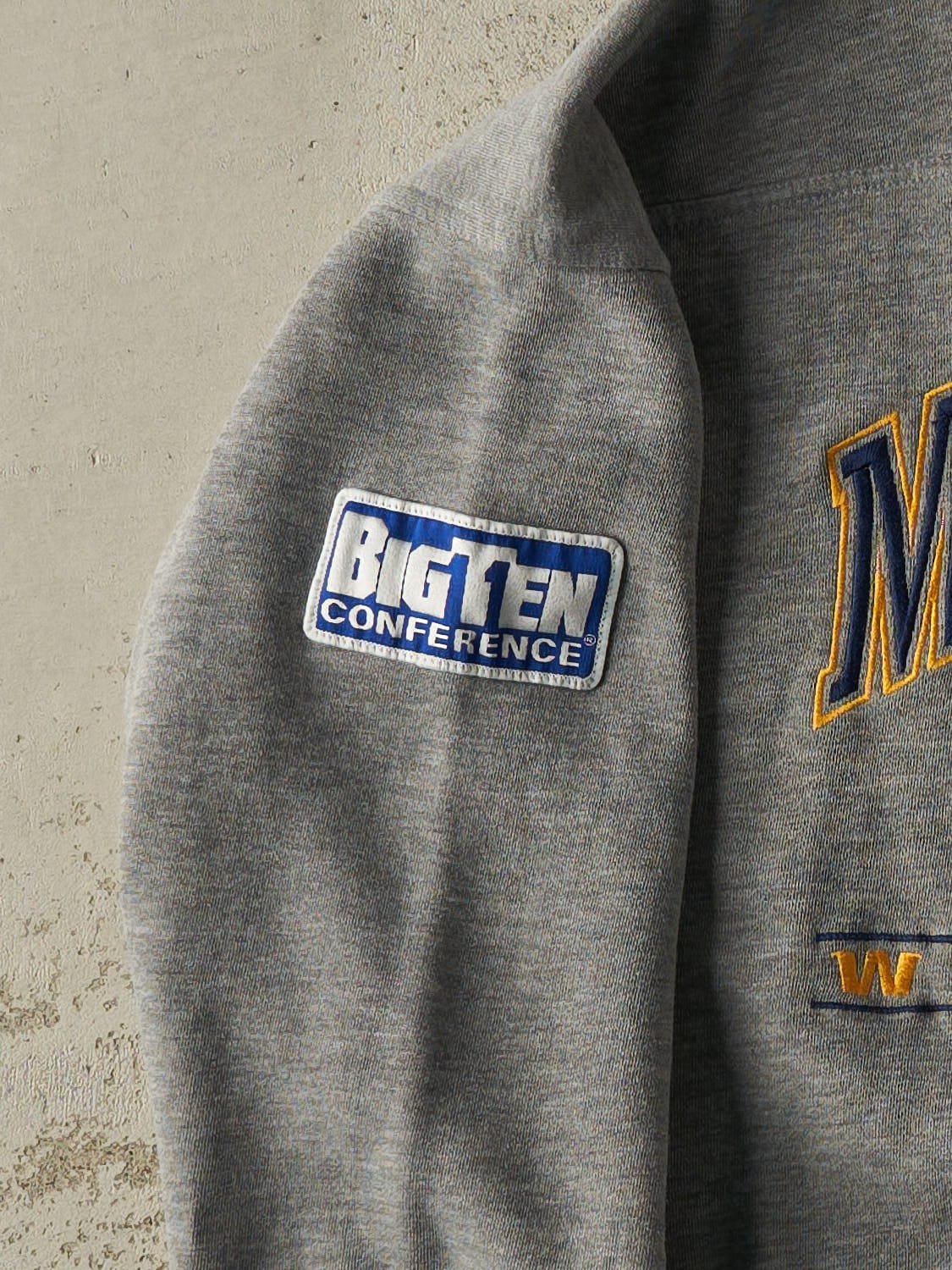 Vintage 90s Grey Michigan Wolverines Crewneck (L/XL) - Image 4