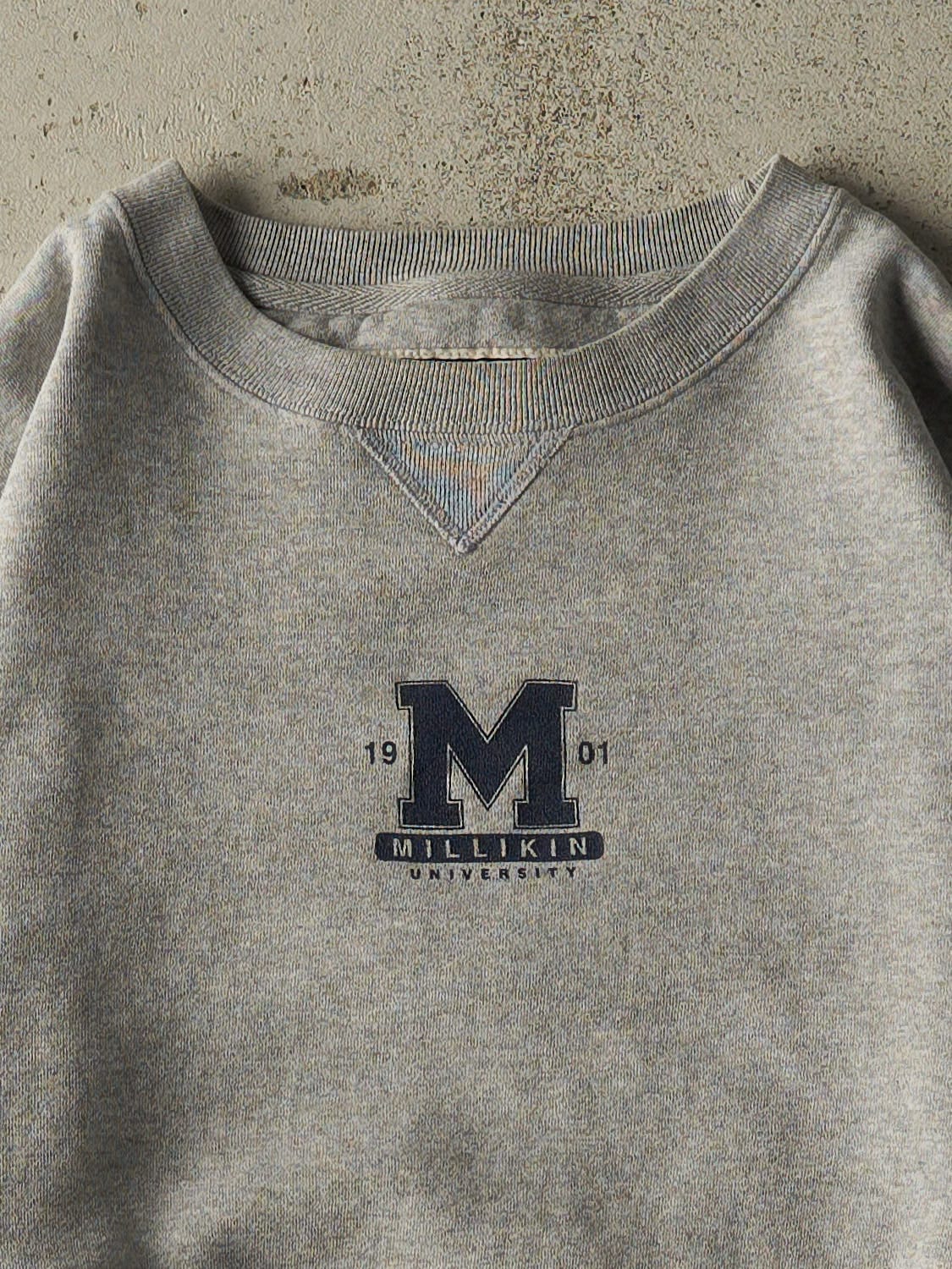 Vintage 90s Grey Millikin University Crewneck (L) - Image 2