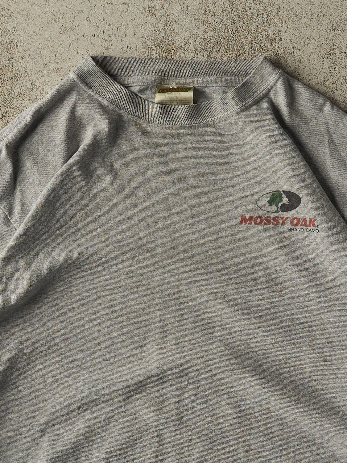 Vintage 90s Grey Mossy Oak Long Sleeve (L) - Image 3