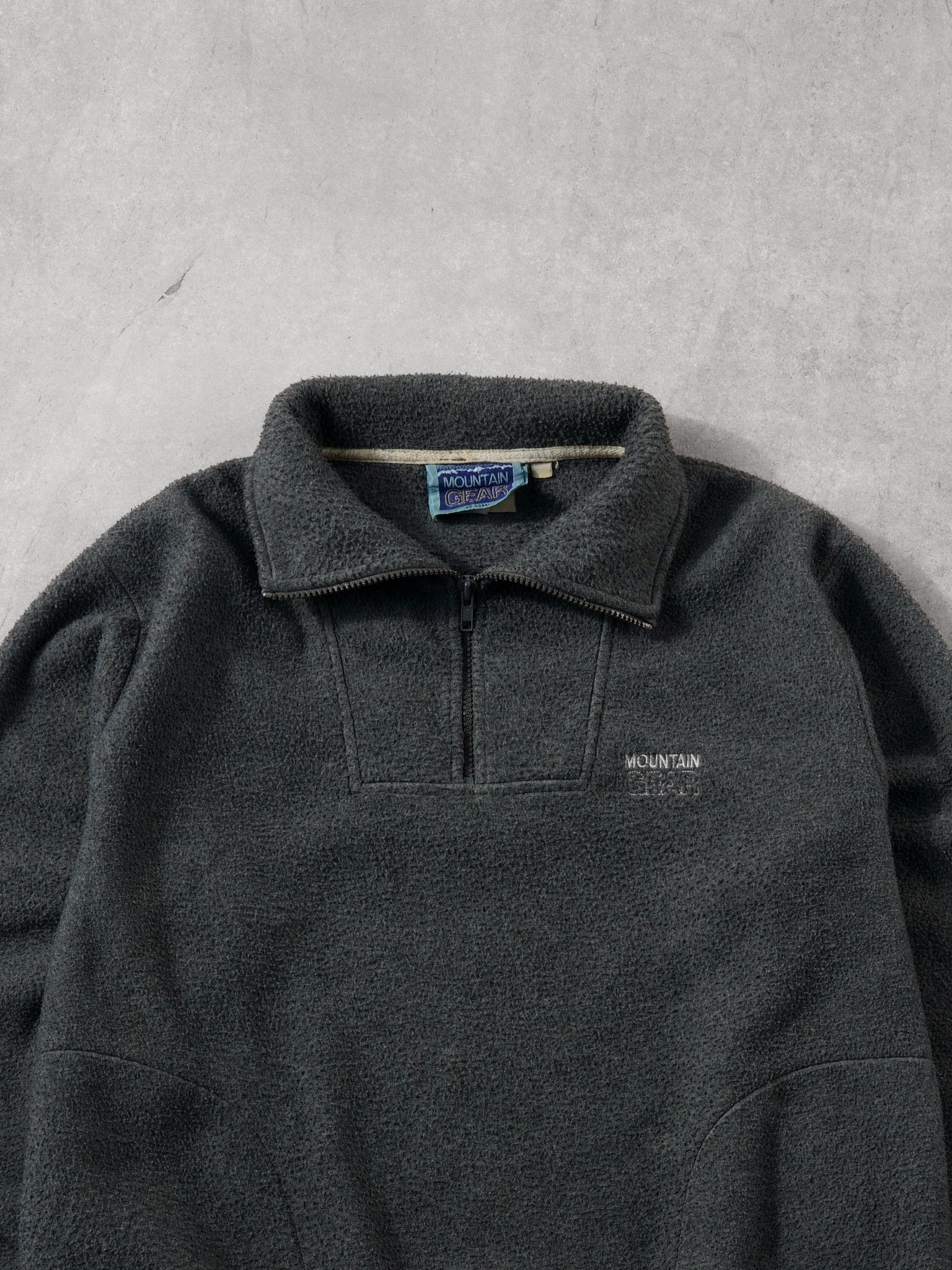 Vintage 90s Grey Mountain Gear Collared Fleece 1/4 Zip Up (L) - Image 2