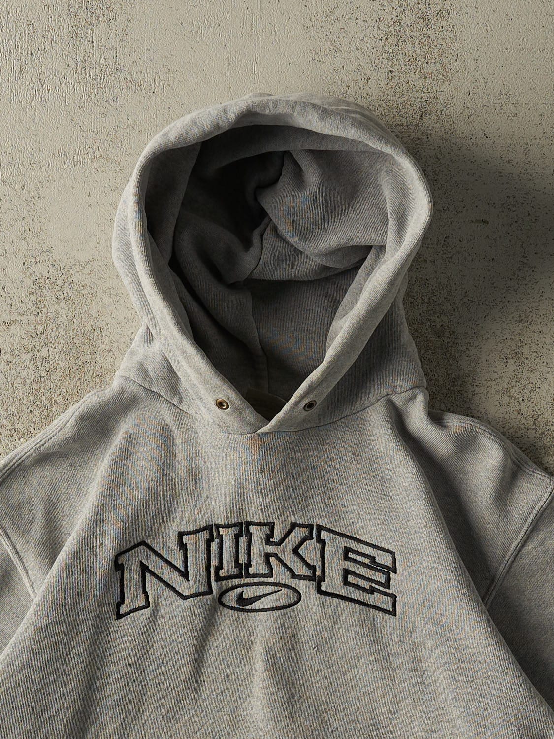 Vintage Y2K Grey Nike Embroidered Hoodie (XS) - Image 3