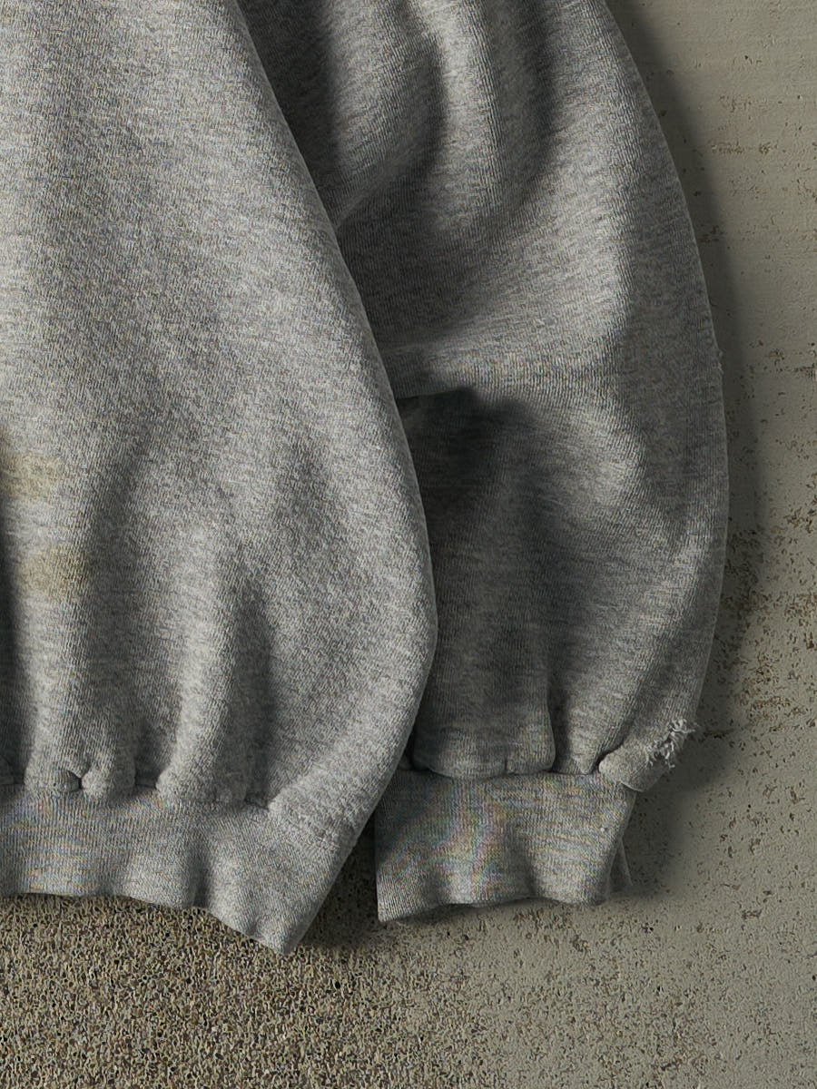 Vintage 90s Grey Nike Swoosh Embroidered Boxy Crewneck (XL) - Image 4