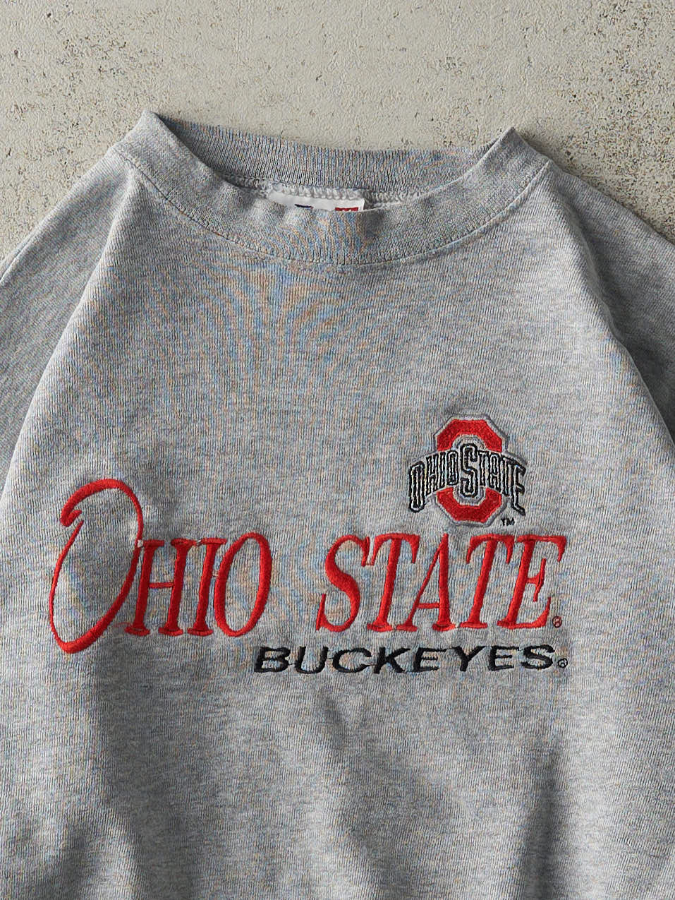 Vintage 90s Grey Ohio State Buckeyes Crewneck (XS/S) - Image 2