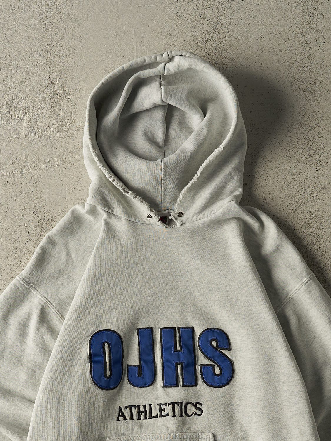 Vintage 90s Grey OJHS Embroidered Hoodie (M/L) - Image 2