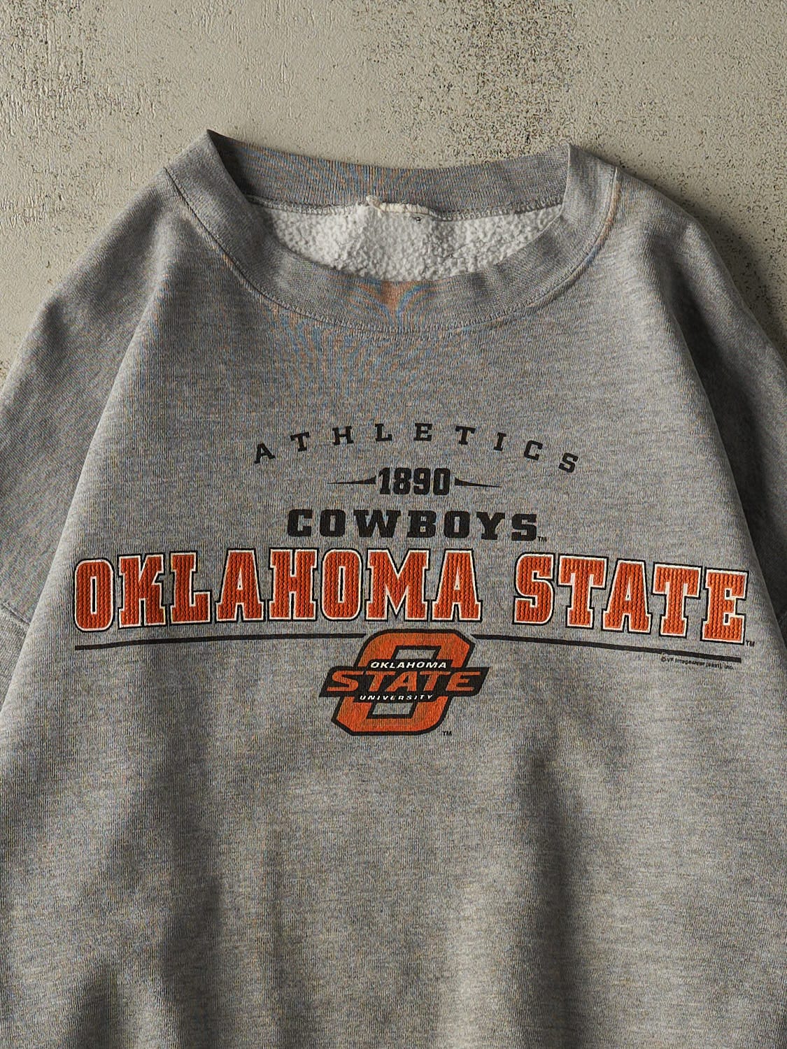 Vintage 90s Grey Oklahoma State University Crewneck (XXL) - Image 2