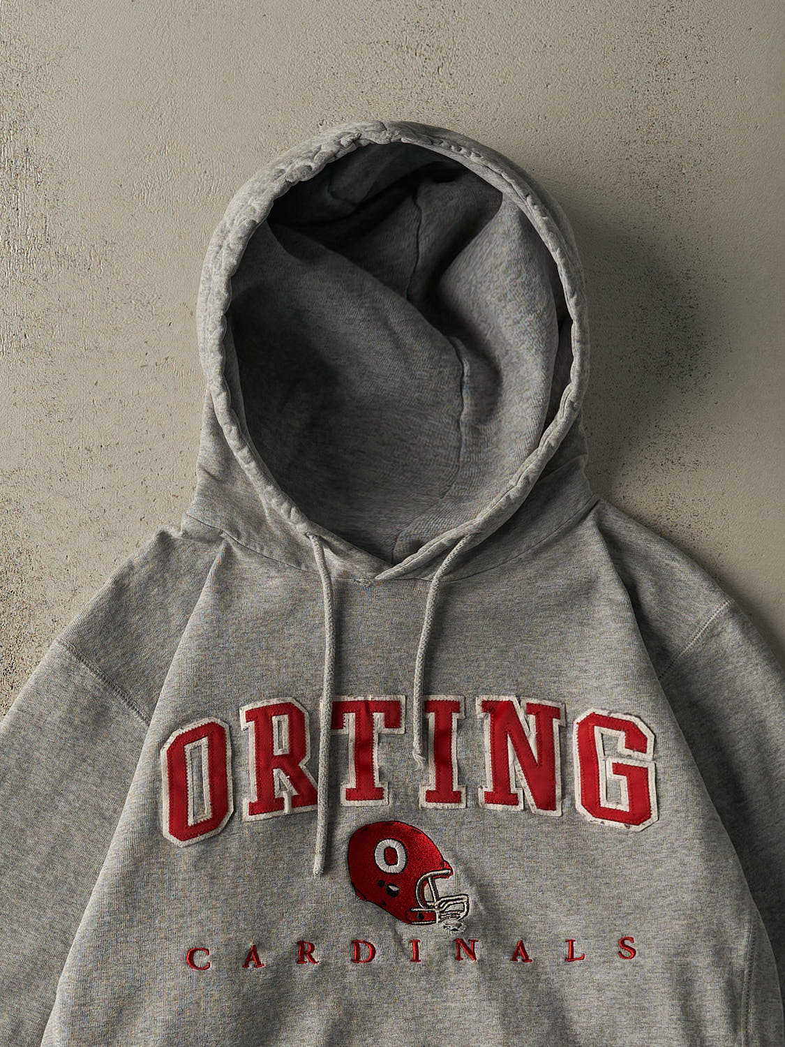 Vintage 90s Grey Orting Cardinals Embroidered Hoodie (M/L) - Image 2