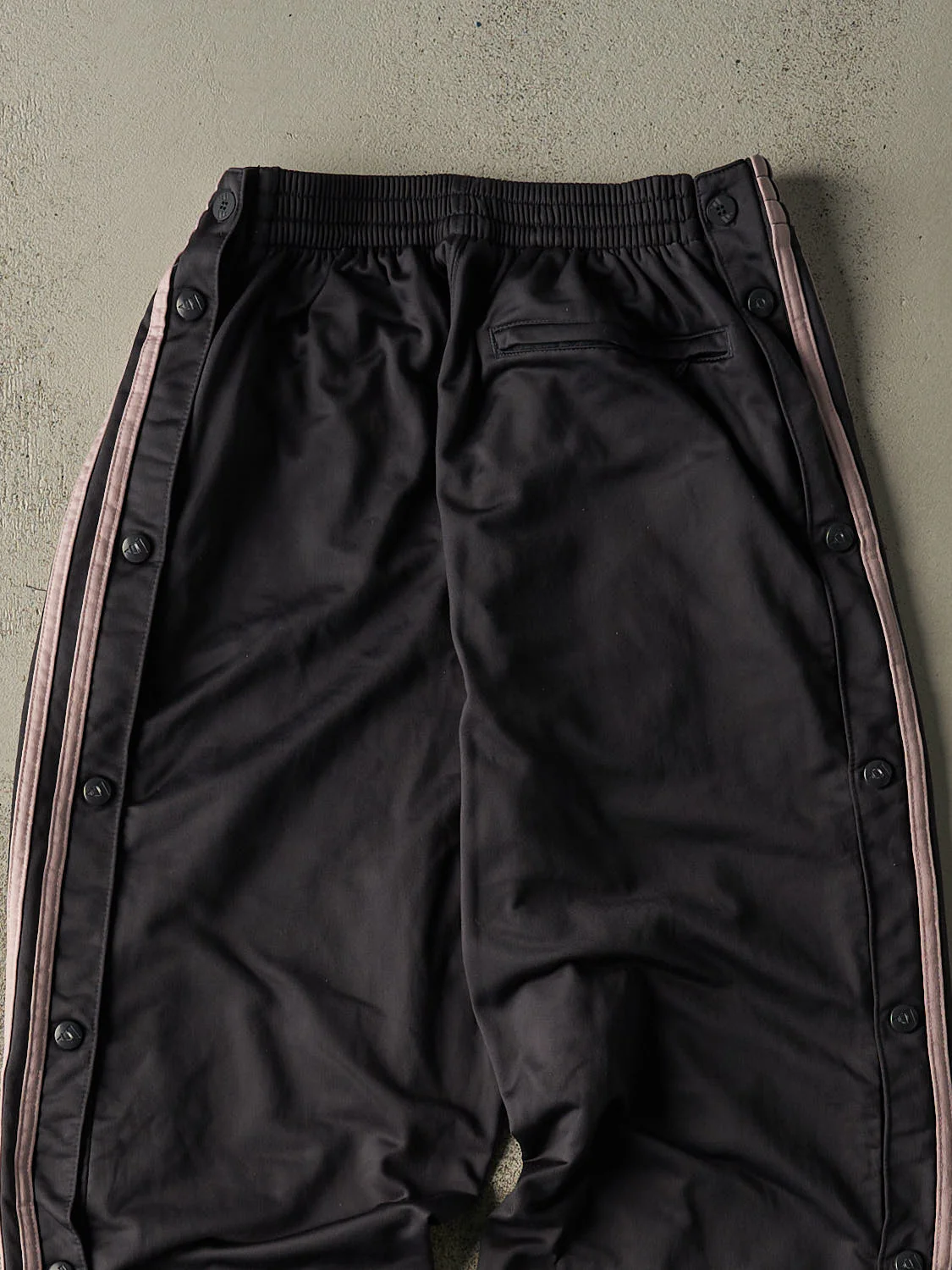 Vintage 90s Grey & Pink Adidas Tear Away Track Pants (24x28) - Image 4