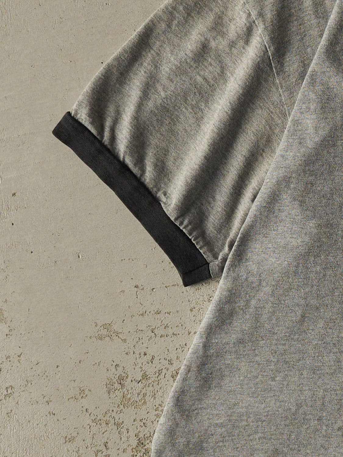 Vintage 90s Grey Polo Jeans Co Ralph Lauren Ringer Tee (L/XL) - Image 3