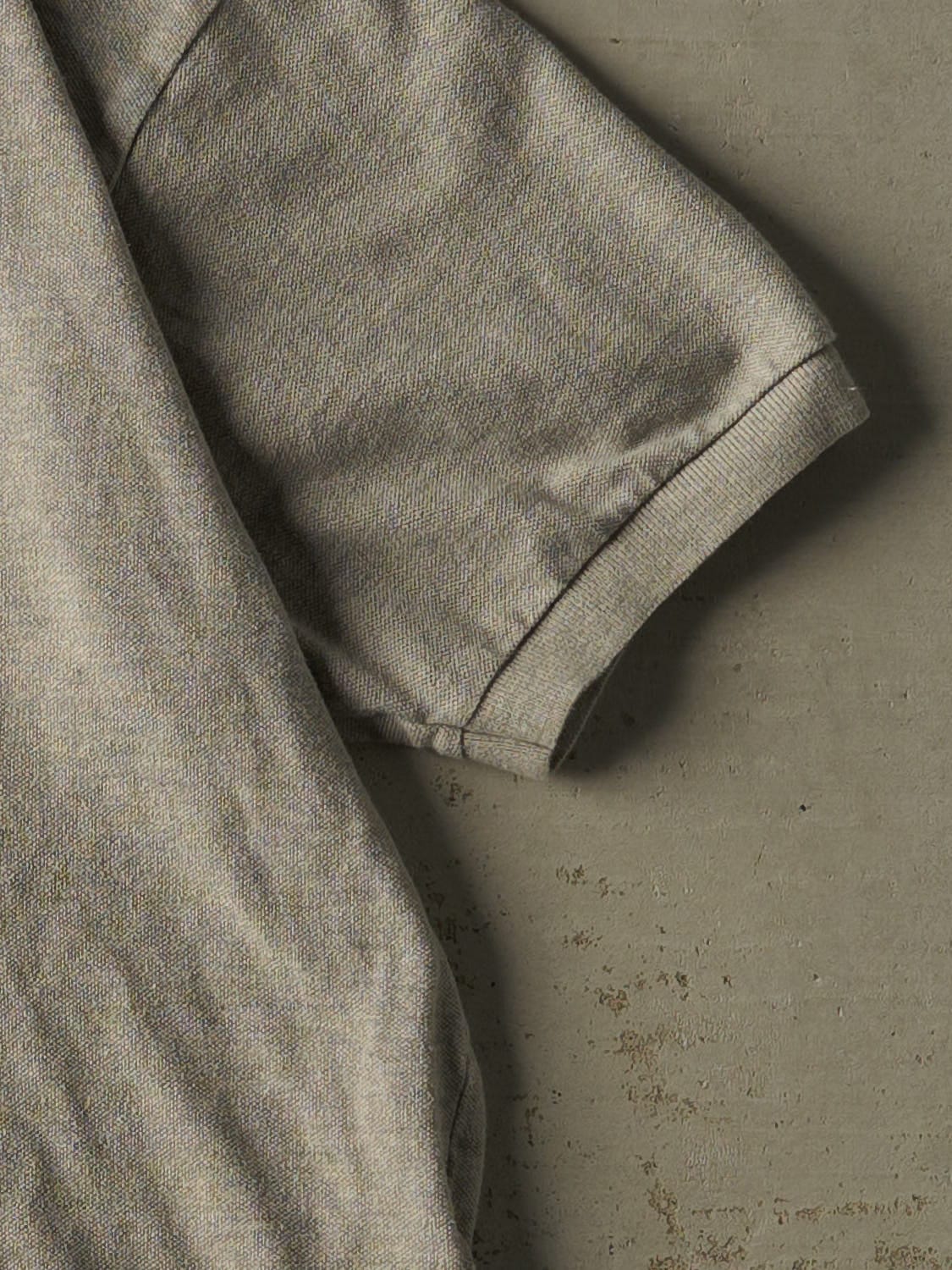 Vintage 90s Grey Polo Quarter Button Tee (L/XL) - Image 4