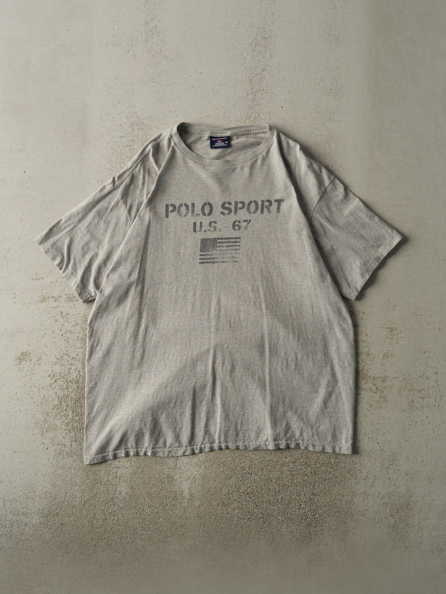 Vintage 90s Grey Polo Sport Single Stitch Tee (XL/XXL)