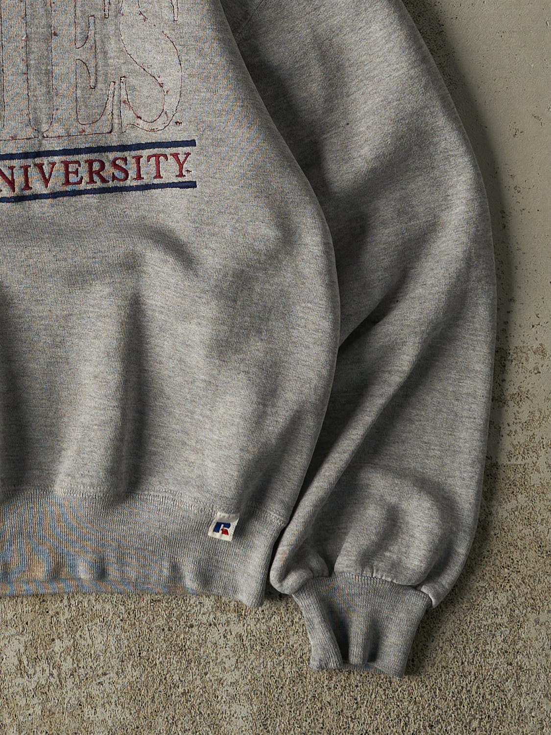 Vintage 90s Grey Russell Athletic Texas A&M Aggies Embroidered Crewneck (S/M) - Image 4