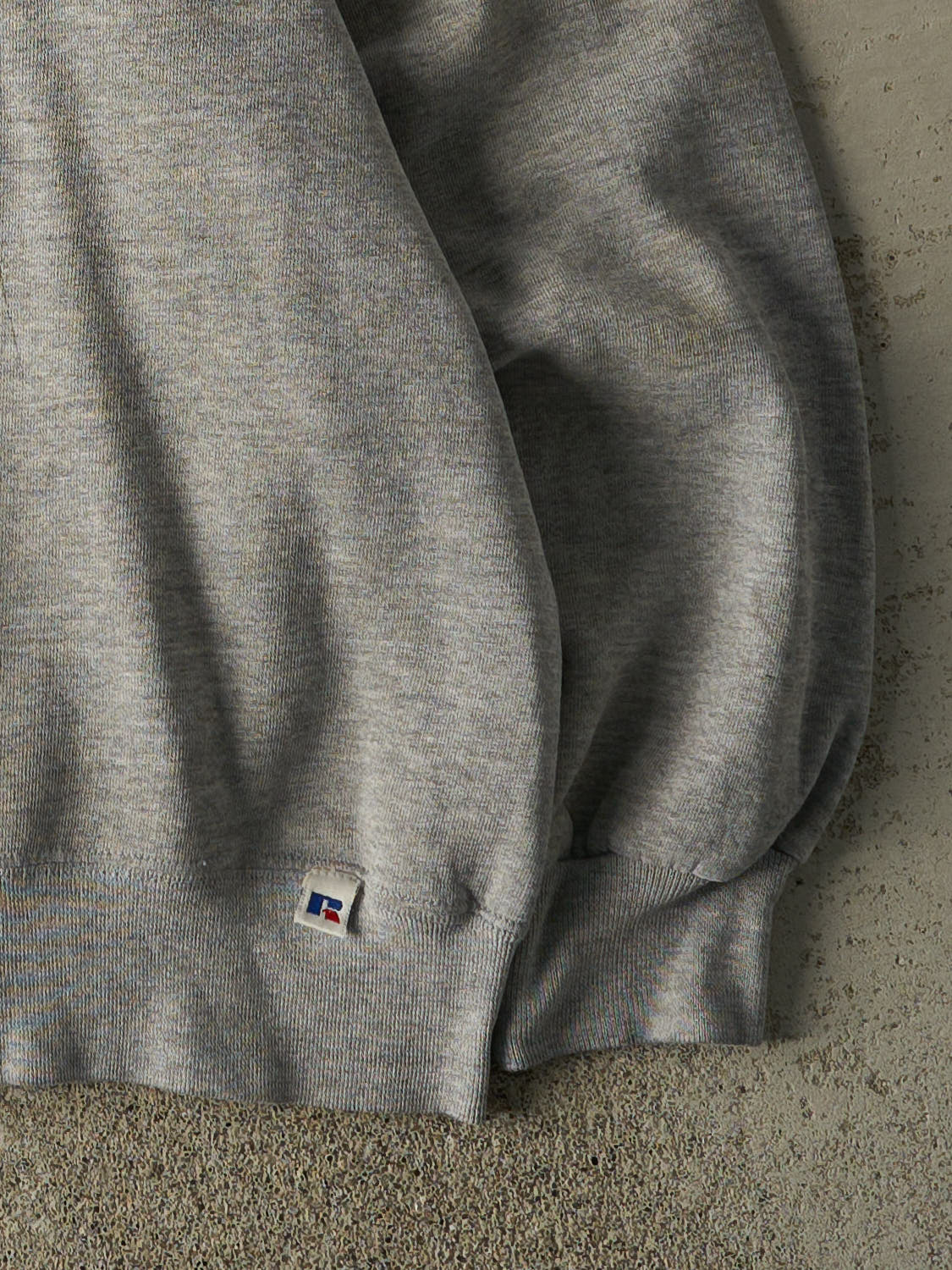 Vintage 90s Grey Russell Athletic Blank Boxy Crewneck (M) - Image 3