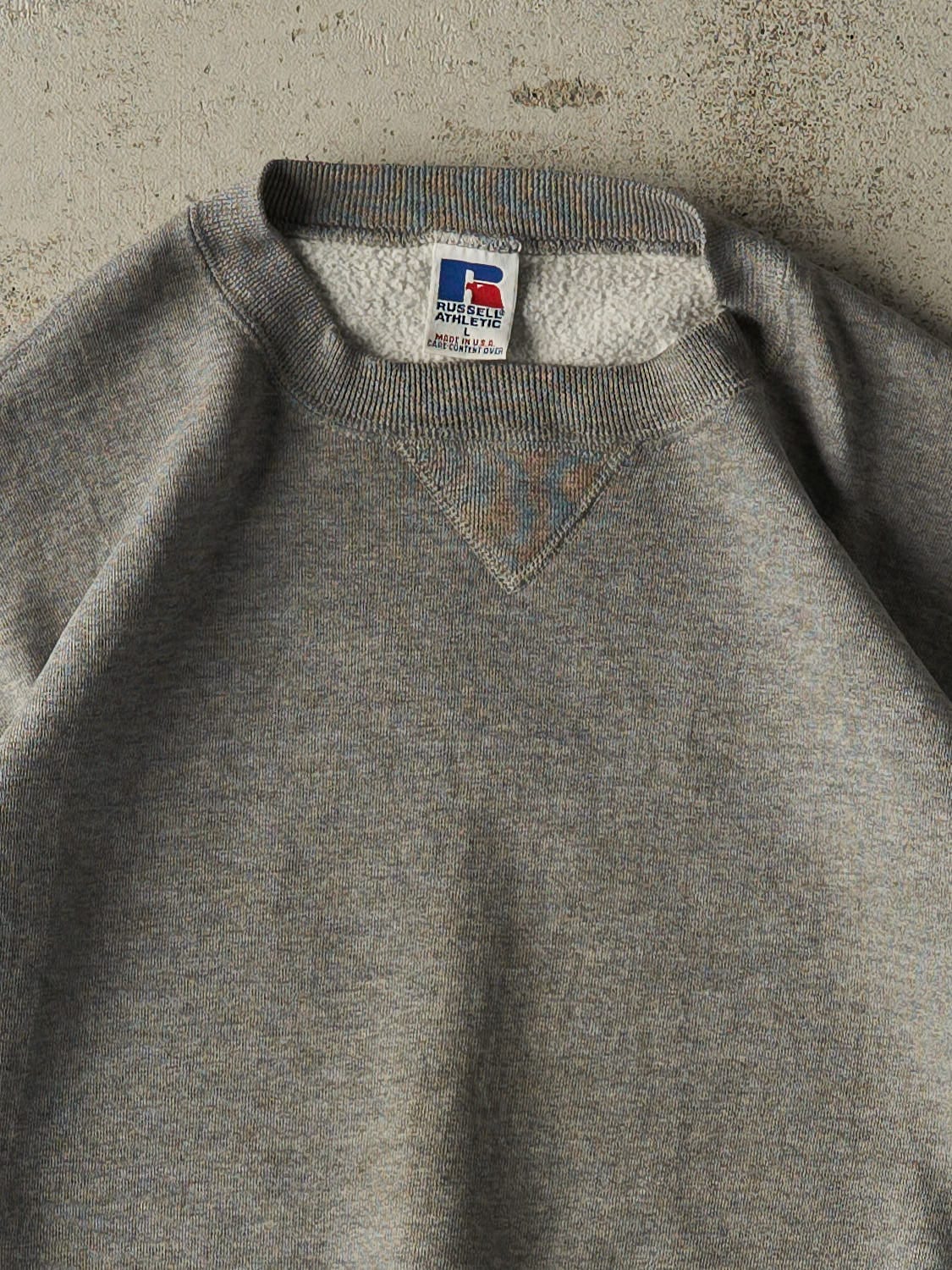 Vintage 90s Grey Russell Athletic Blank Crewneck (S/M) - Image 2