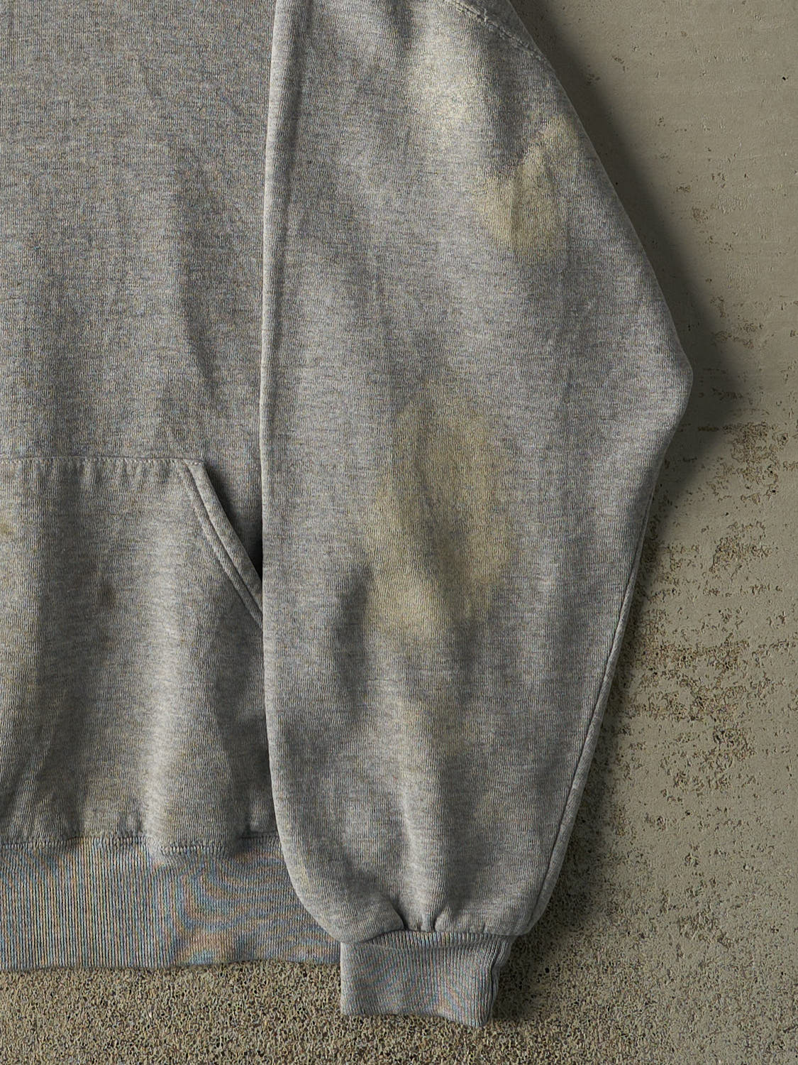 Vintage 90s Grey Russell Athletic Blank Hoodie (S/M) - Image 4