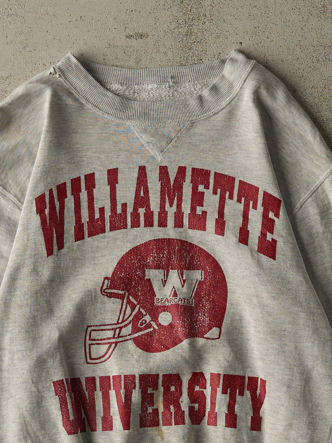 Vintage 90s Grey Russell Athletic Williamette University Crewneck (S) - Image 2