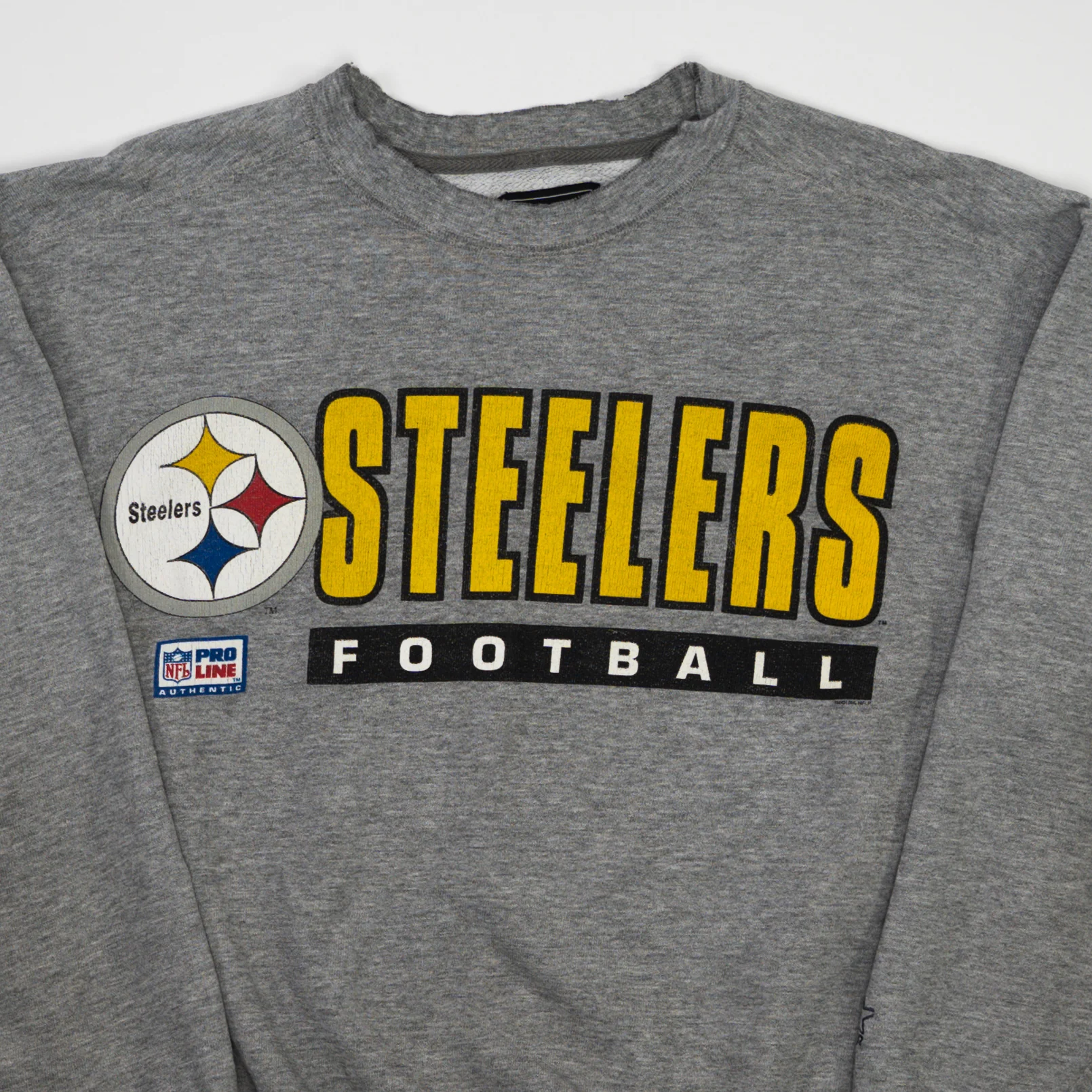 Vintage 90s Grey Steelers Football x Starter Crewneck (M) - Image 2