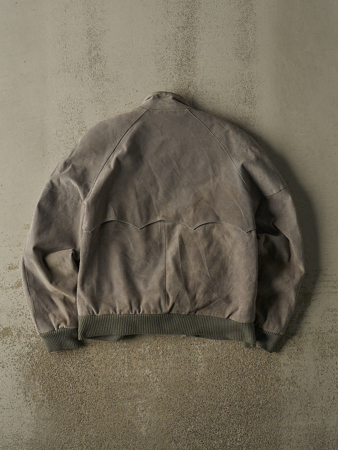 Vintage 90s Grey Suede Harrington Bomber Jacket (S/M) - Image 2