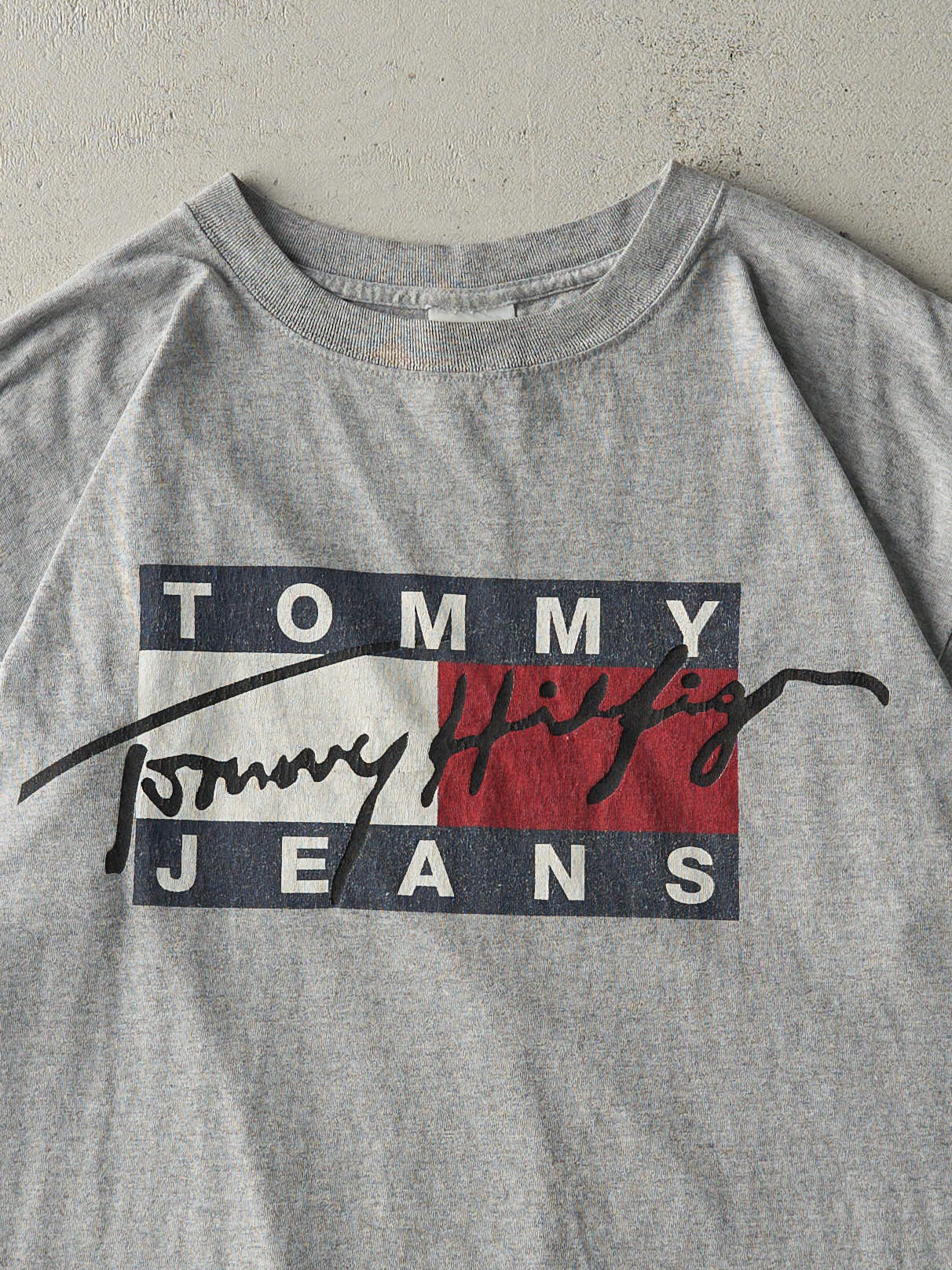 Vintage 90s Grey Tommy Jeans Co Tee (L) - Image 2