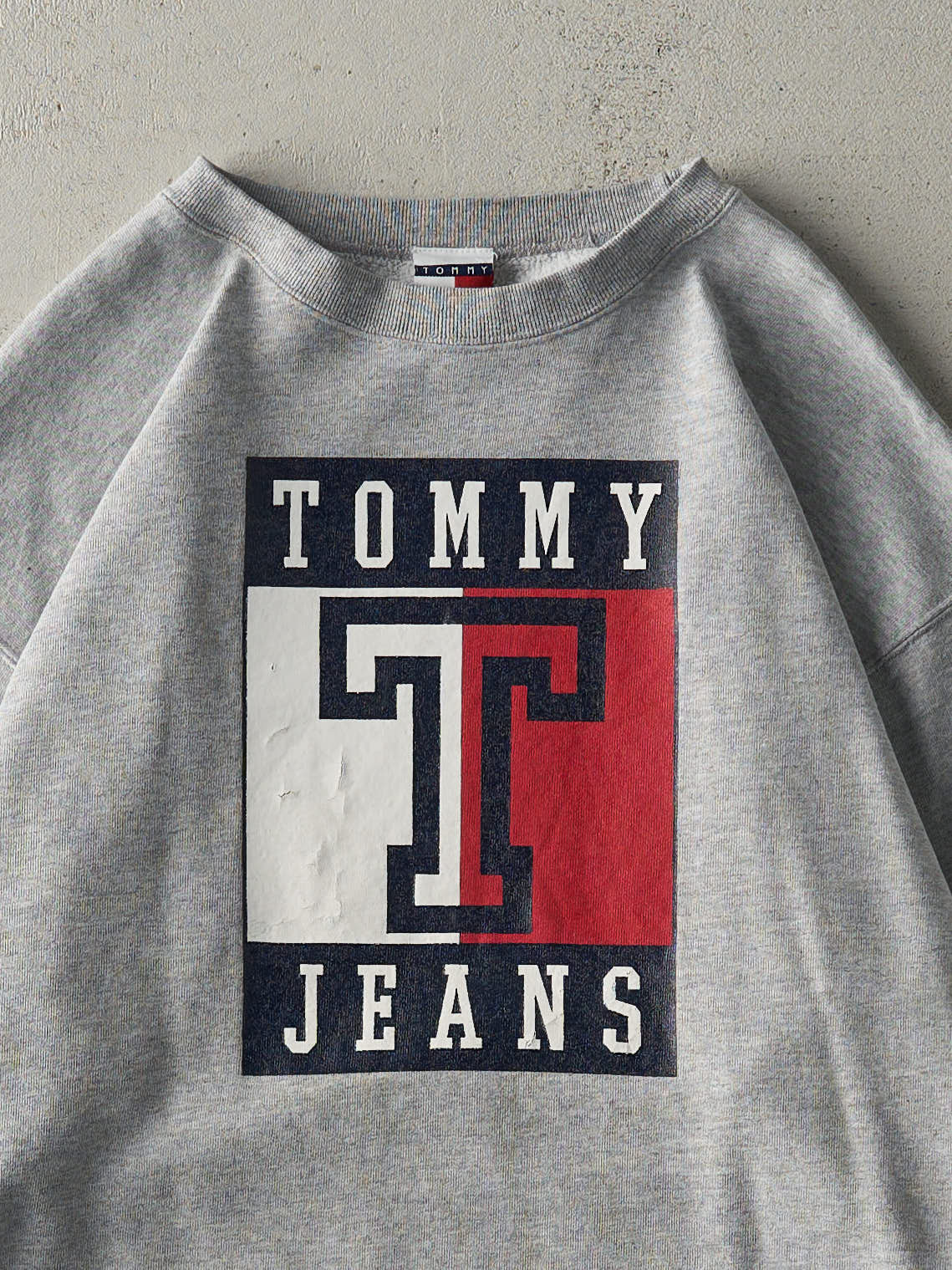 Vintage 90s Grey Tommy Jeans Crewneck (L) - Image 2