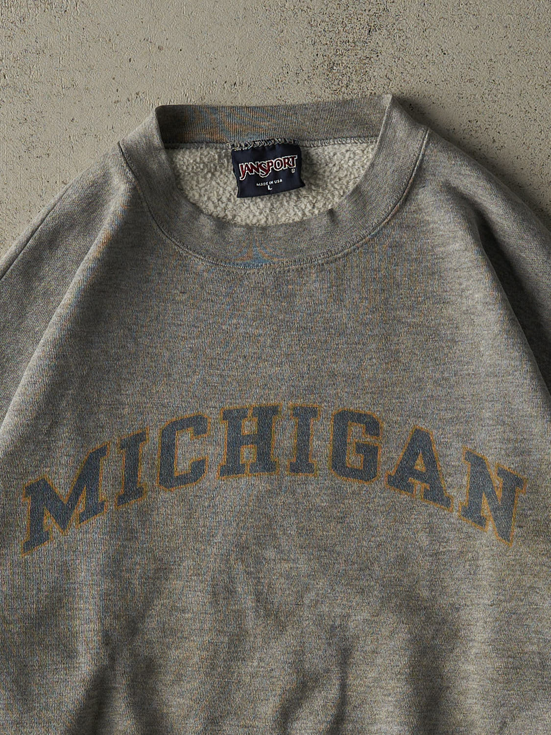 Vintage 90s Grey University of Michigan Crewneck (L) - Image 2
