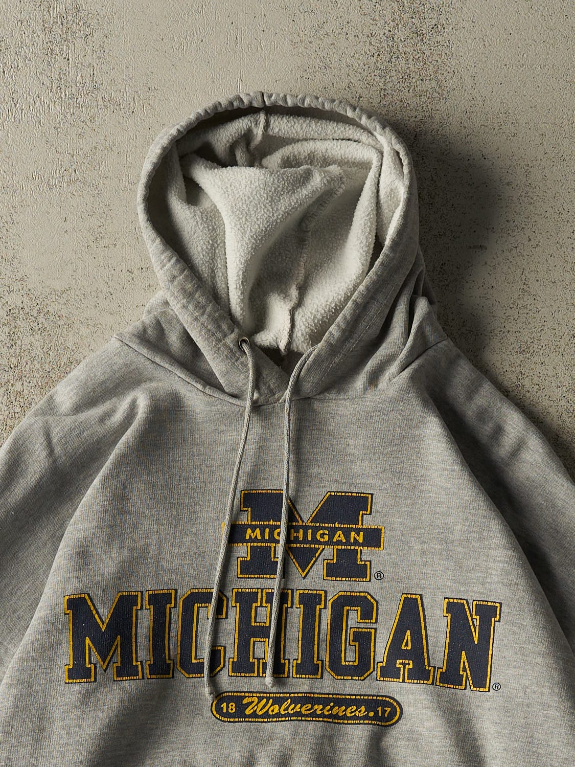 Vintage 90s Grey University of Michigan Hoodie (M/L) - Image 2