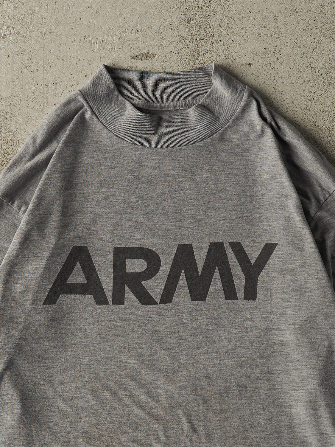 Vintage 90s Grey US Army Long Sleeve (L/XL) - Image 3