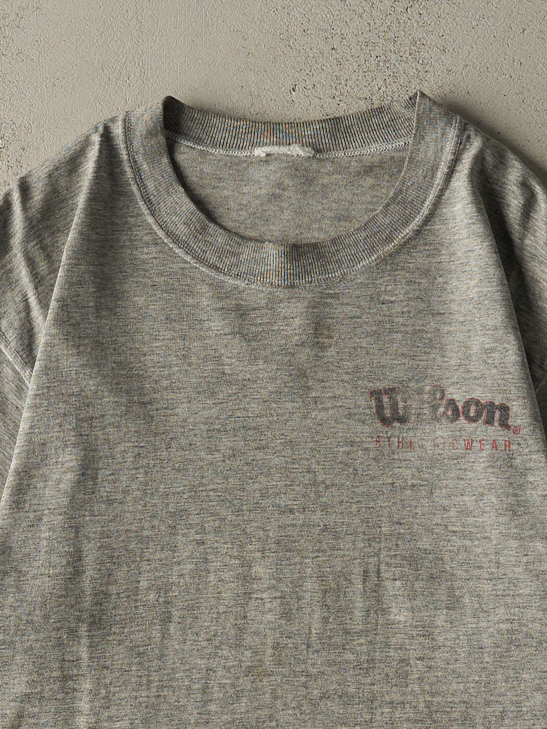 Vintage 90s Grey Wilson Tee (S/M) - Image 2