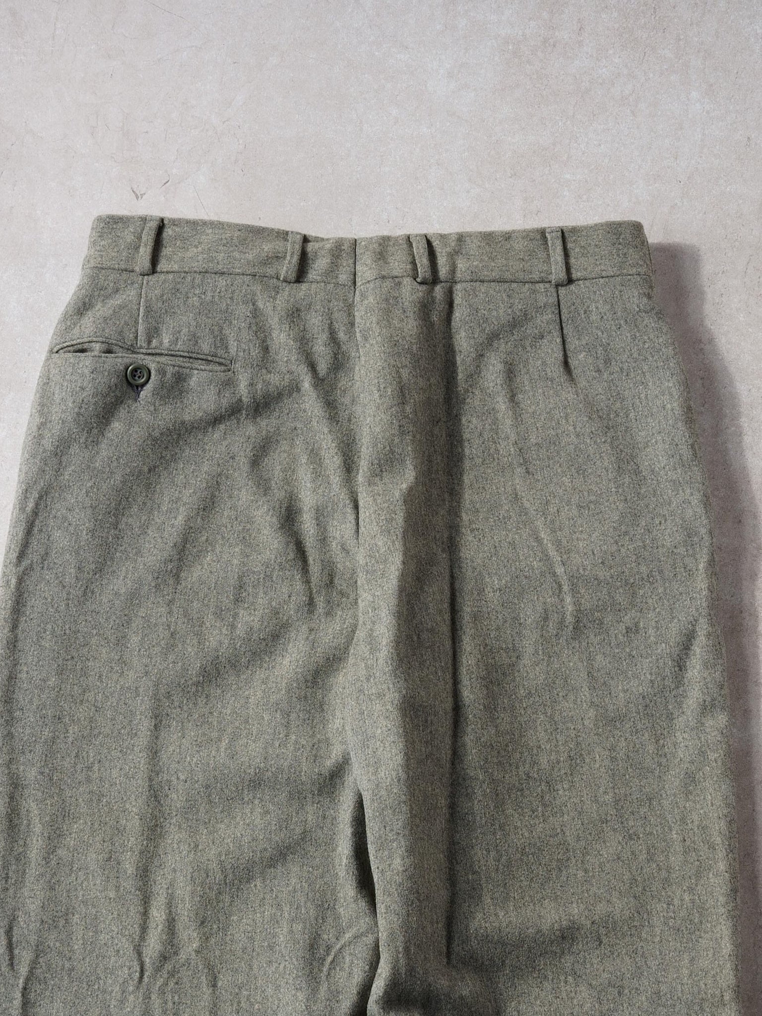 Vintage 70s Grey Wool Dress Pants (32x31) - Image 4