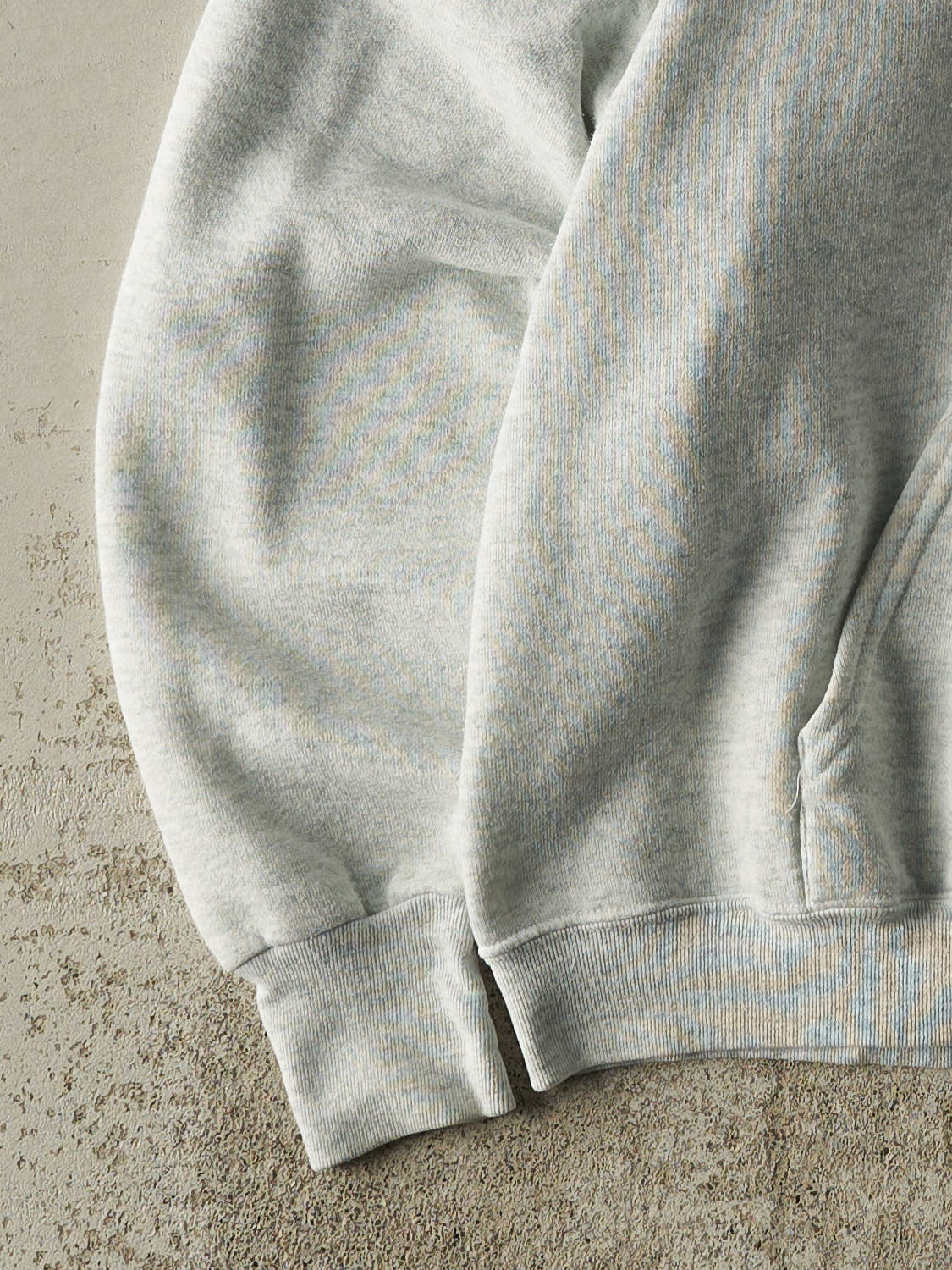 Vintage 90s Heather Grey Blank Boxy Hoodie (M) - Image 3
