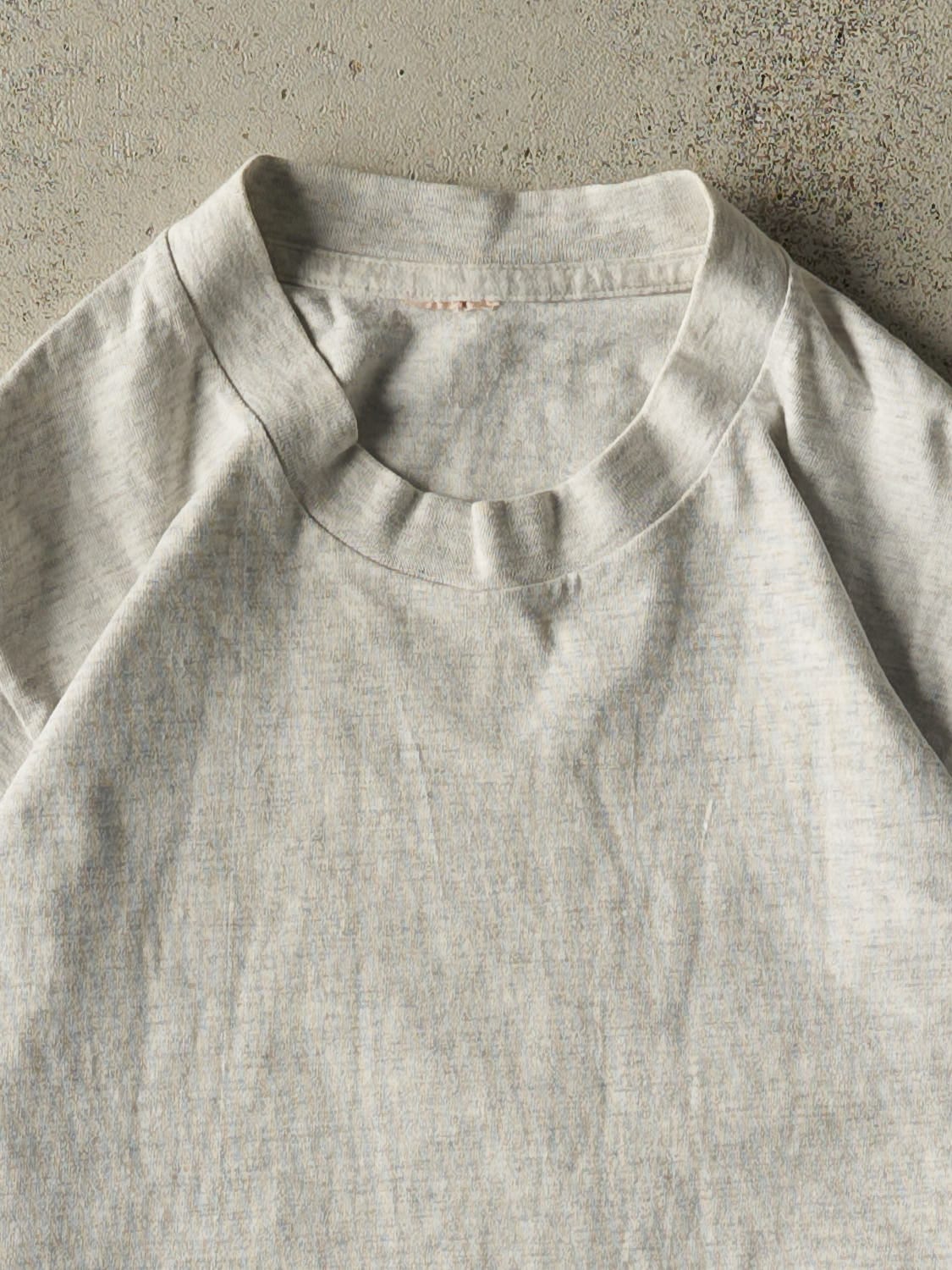 Vintage 90s Heather Grey Blank Single Stitch Tee (XS/S) - Image 2