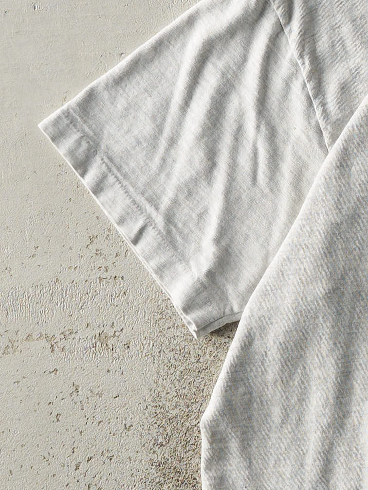 Vintage 90s Heather Grey Blank Single Stitch Tee (S) - Image 3