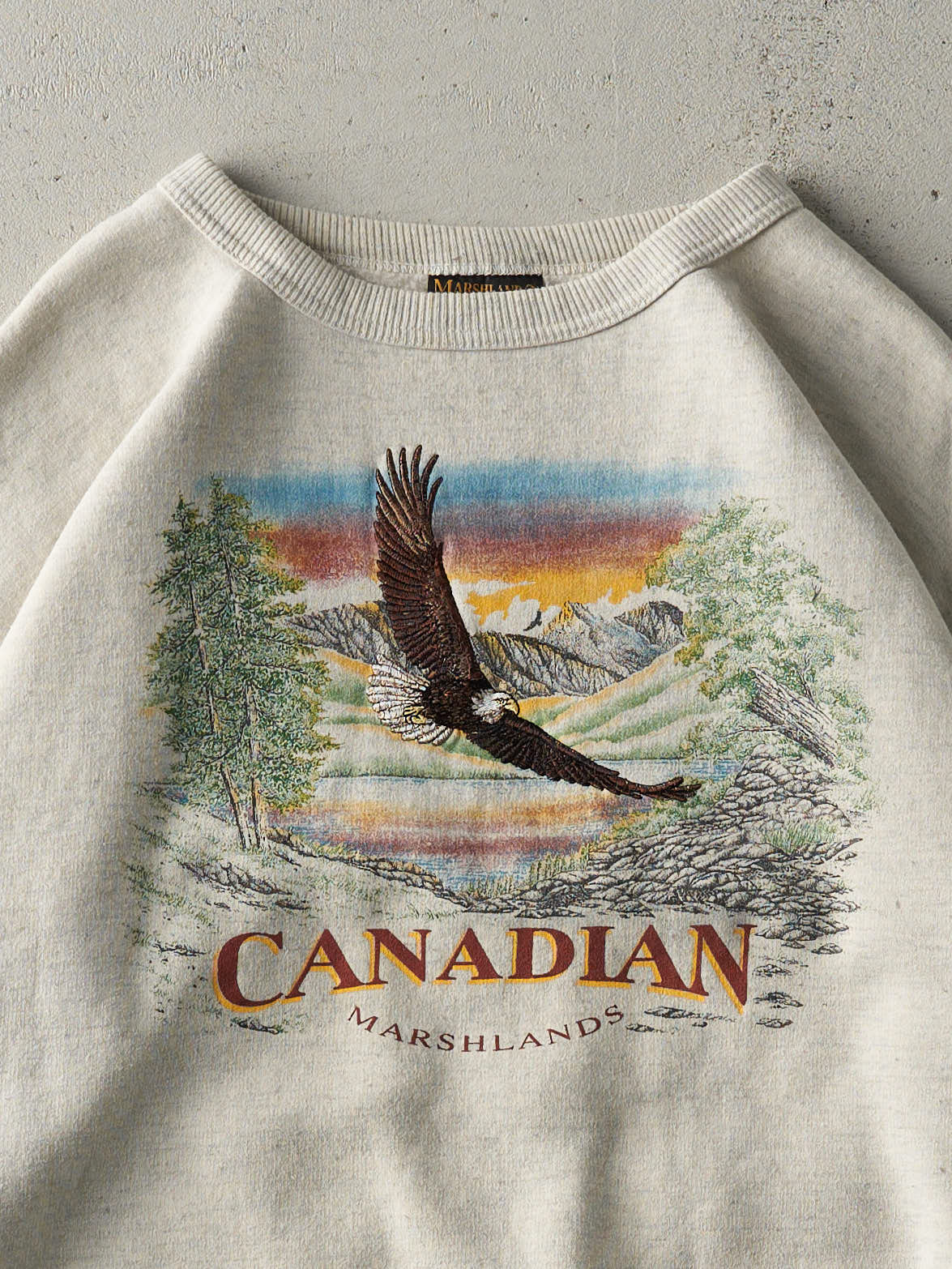 Vintage 90s Heather Grey Canadian Marshlands Boxy Crewneck (L/XL) - Image 2