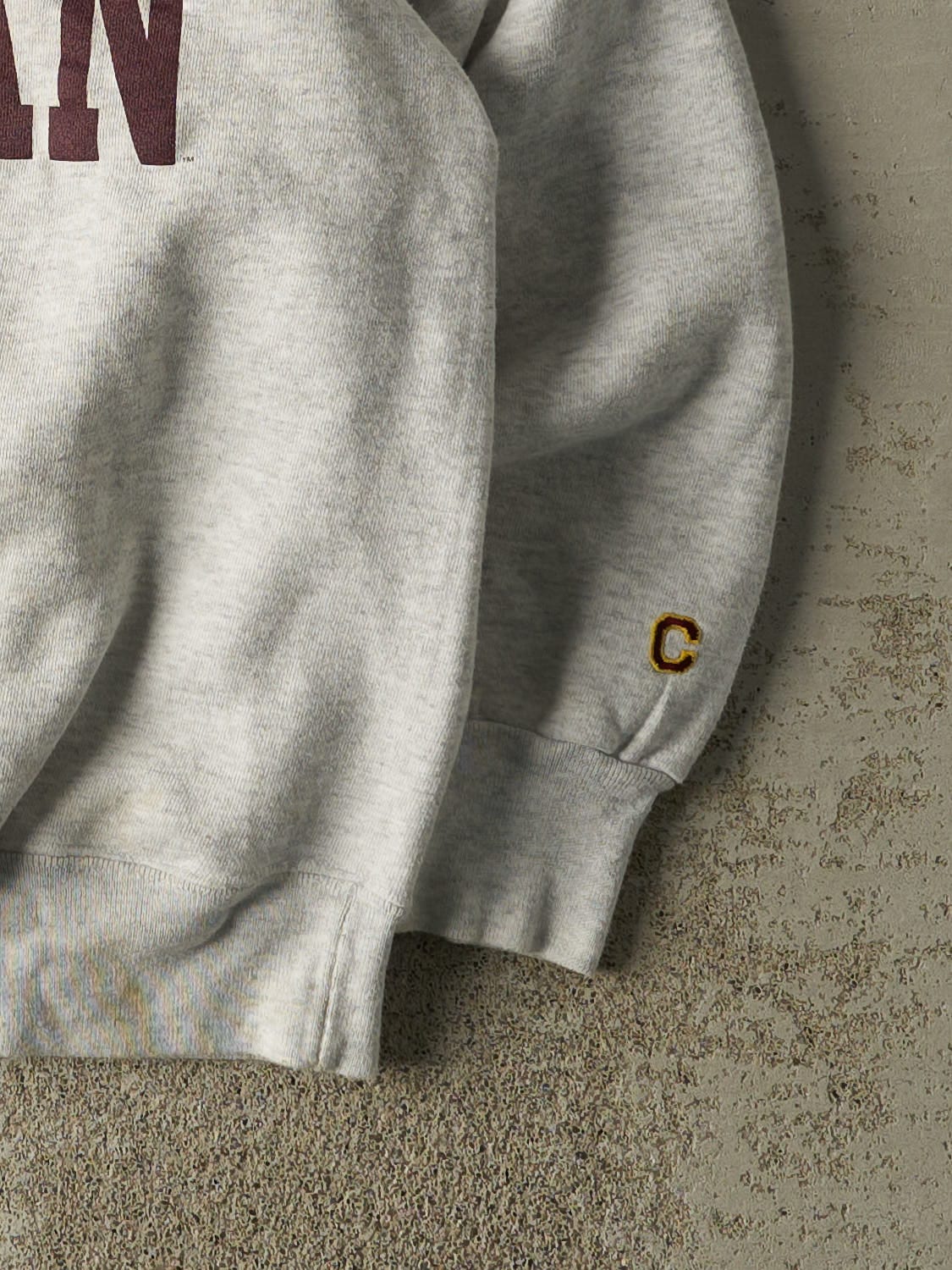 Vintage 80s Heather Grey Central Michigan Crewneck (M/L) - Image 4