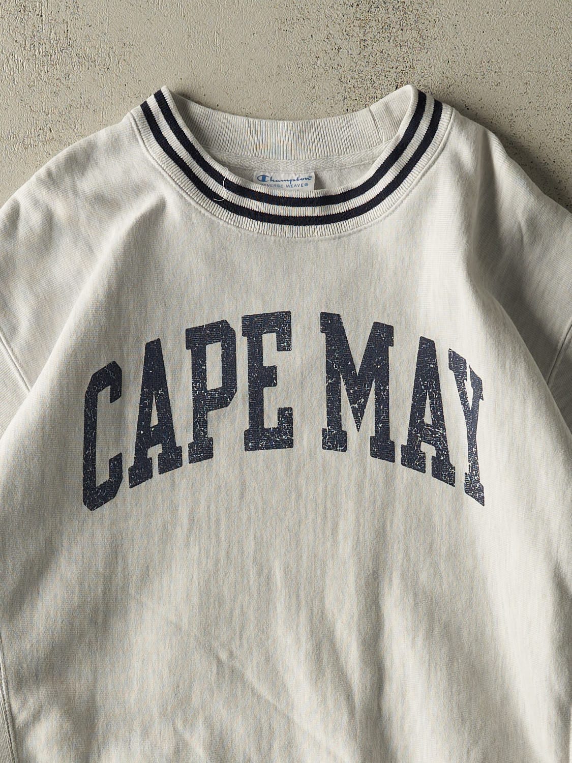 Vintage Y2K Heather Grey Champion Reverse Weave Cape May Crewneck (M/L) - Image 2