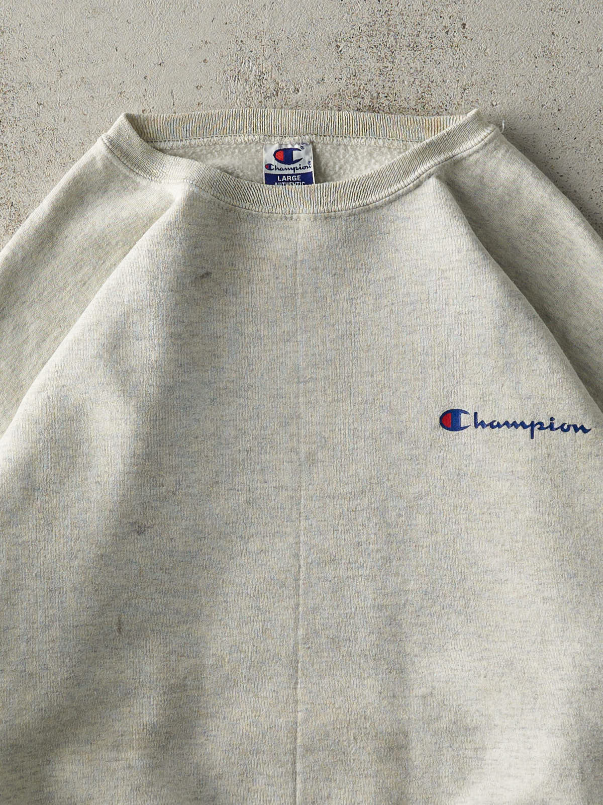 Vintage 90s Heather Grey Champion Crewneck (L) - Image 2