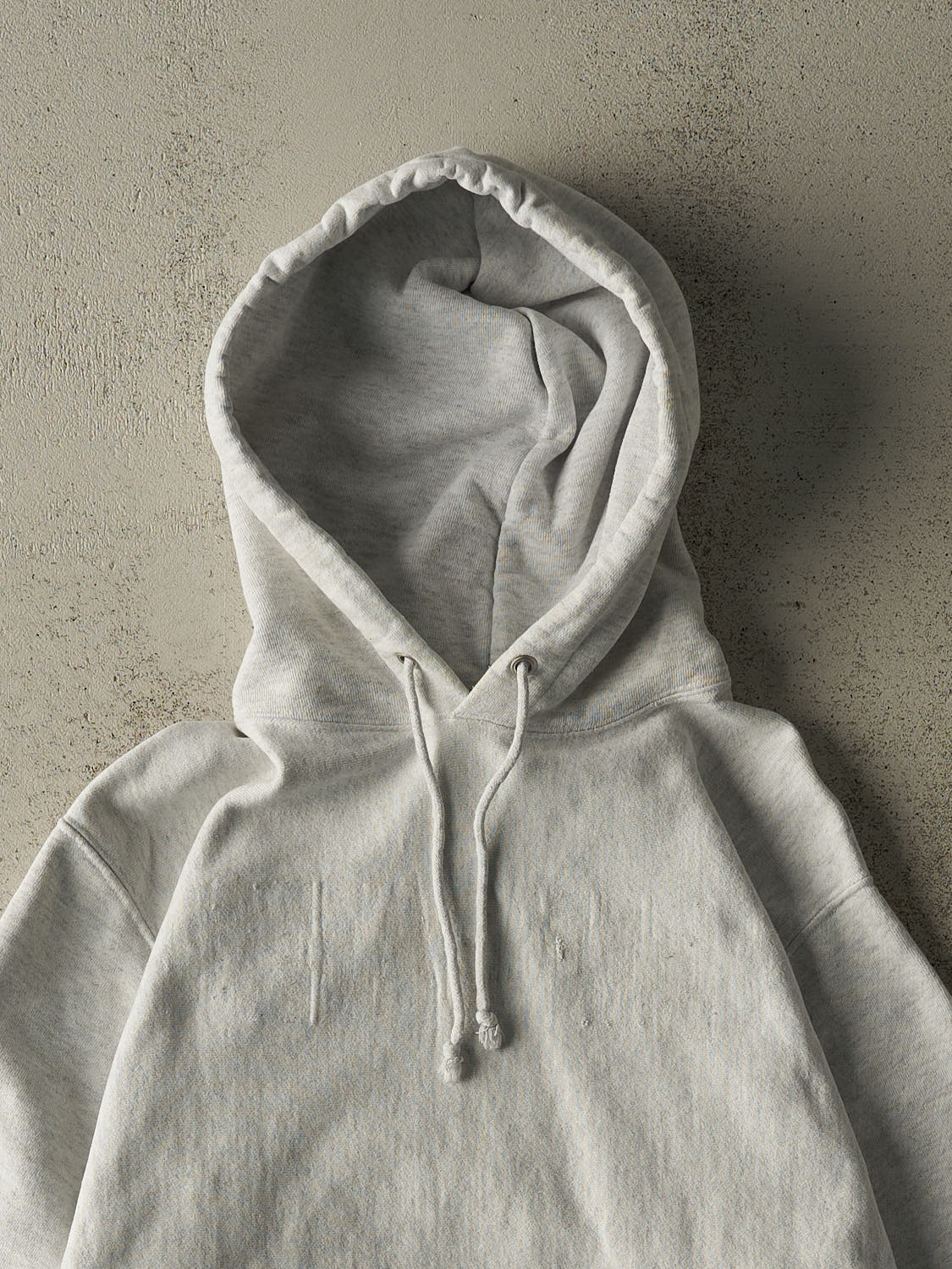 Vintage 90s Heather Grey Champion Reverse Weave Blank Hoodie (S/M) - Image 2