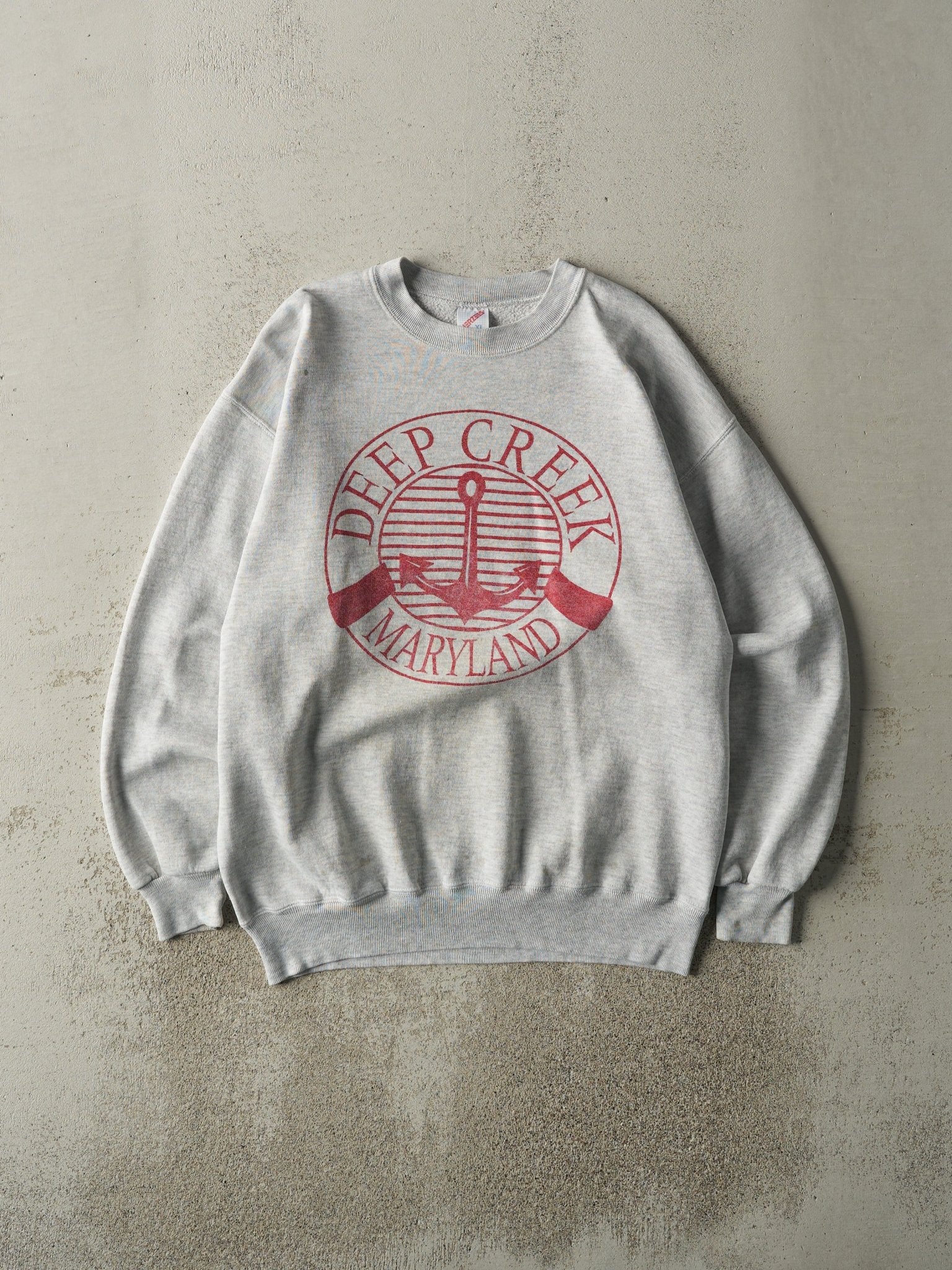Vintage 90s Heather Grey Deep Creek Maryland Crewneck (M)