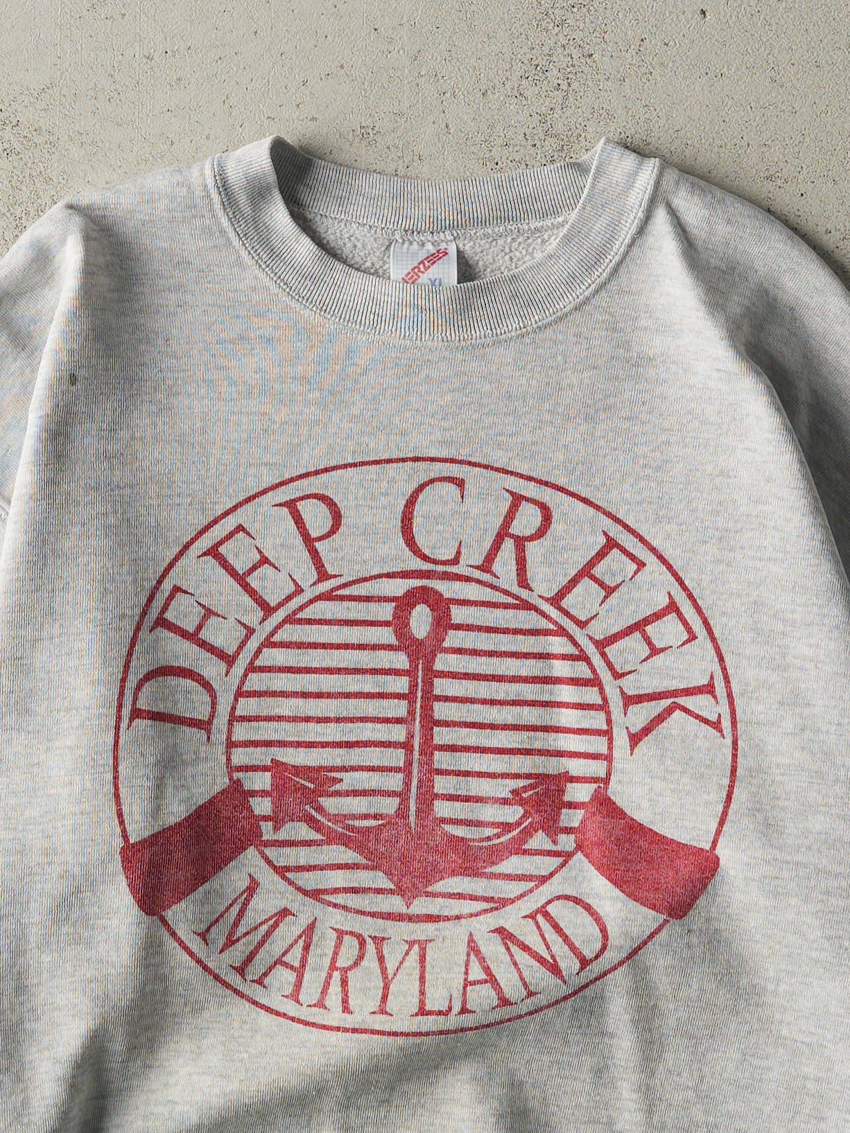Vintage 90s Heather Grey Deep Creek Maryland Crewneck (M) - Image 2