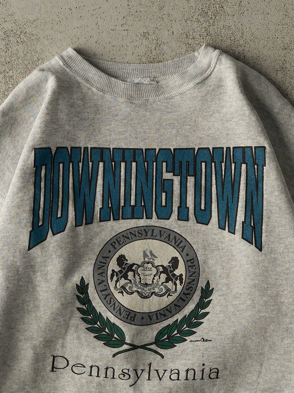 Vintage 90s Heather Grey Downington Pennsylvania Crewneck (S/M) - Image 2