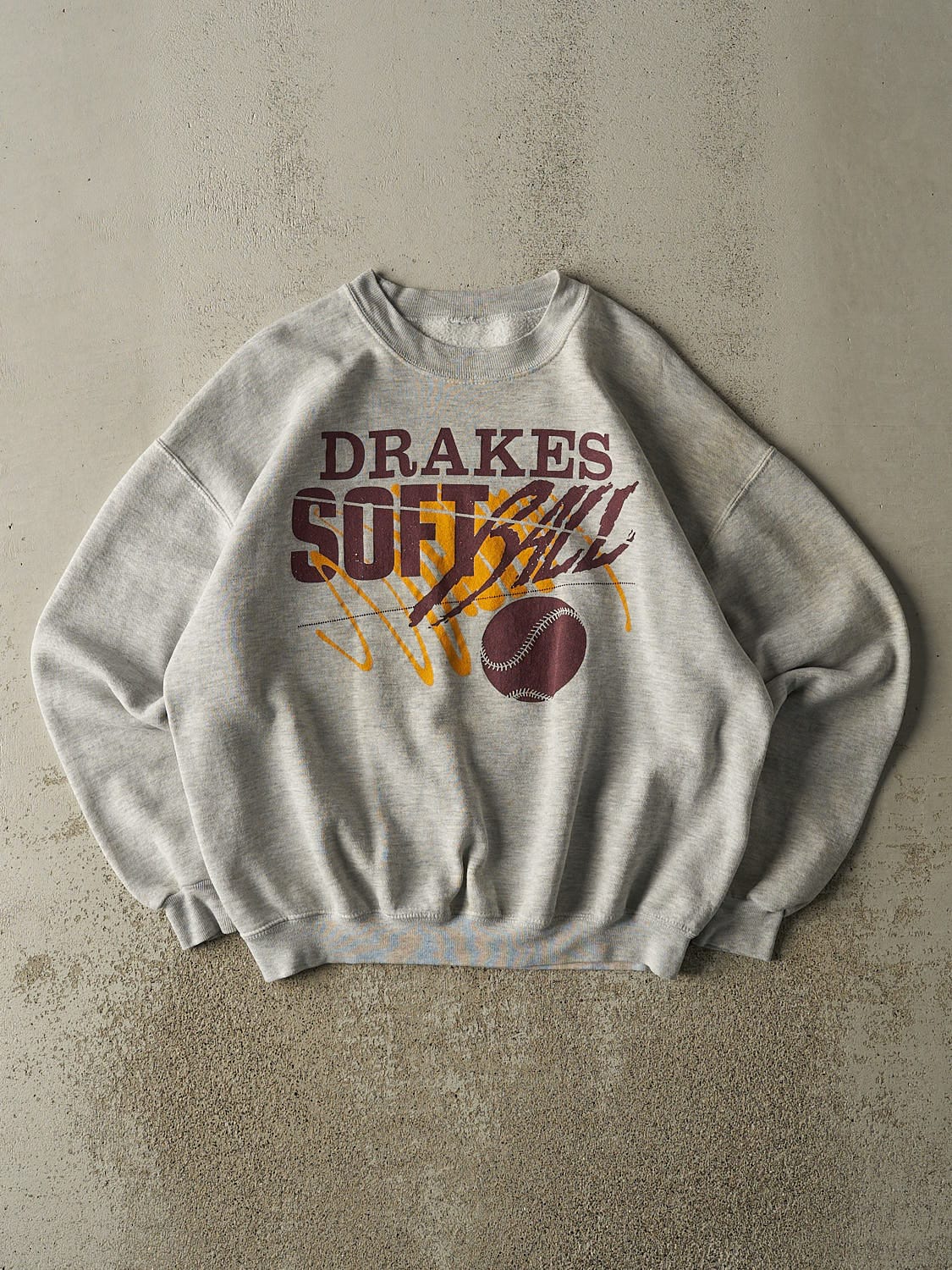 Vintage 90s Heather Grey Drakes Softball Crewneck (L/XL)