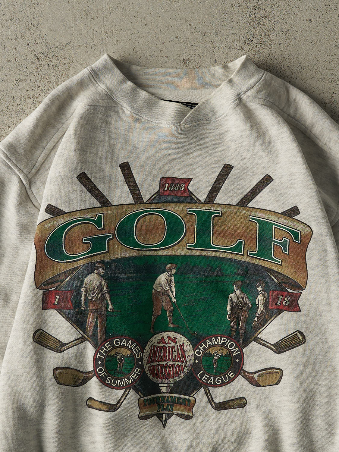 Vintage 90s Heather Grey Golf Crewneck (M/L) - Image 2