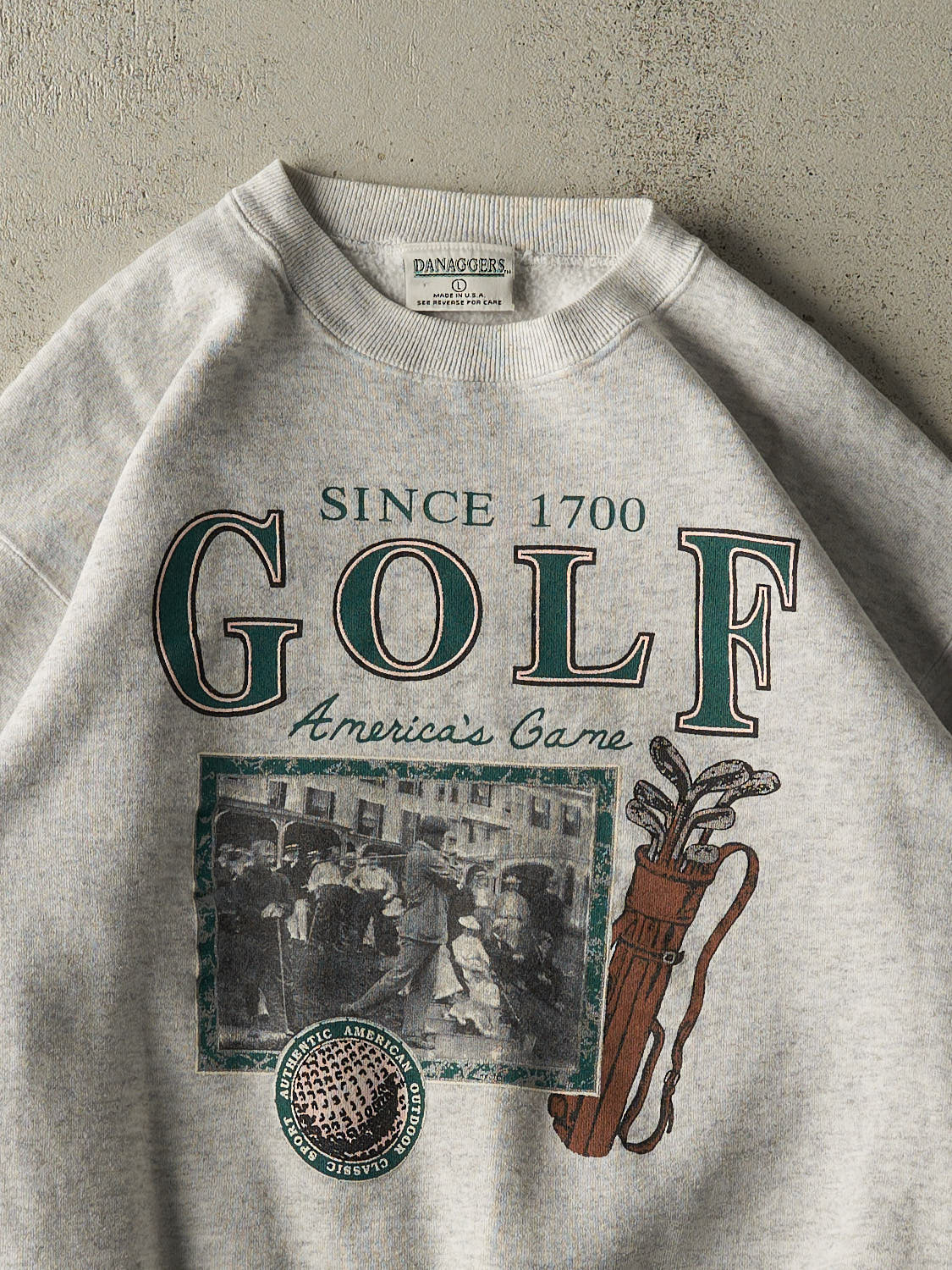 Vintage 80s Heather Grey Golf Crewneck (M/L) - Image 2