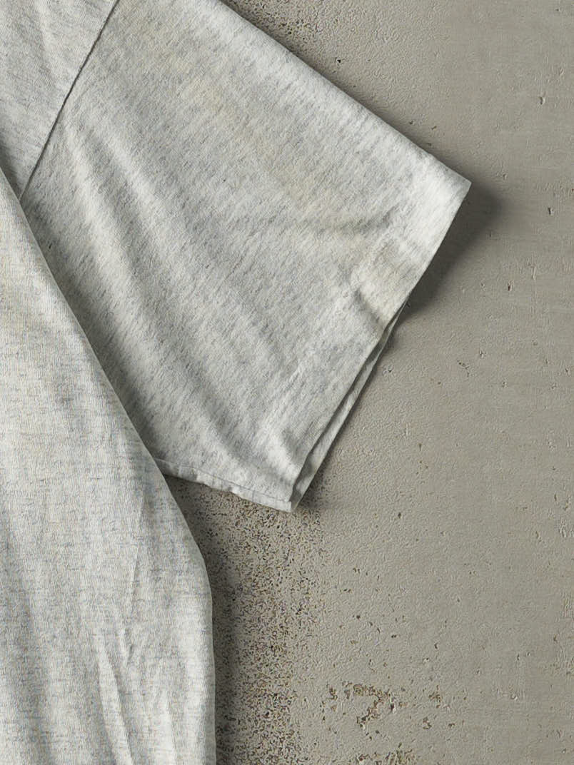Vintage 90s Heather Grey Harvard University Single Stitch Tee (L/XL) - Image 3