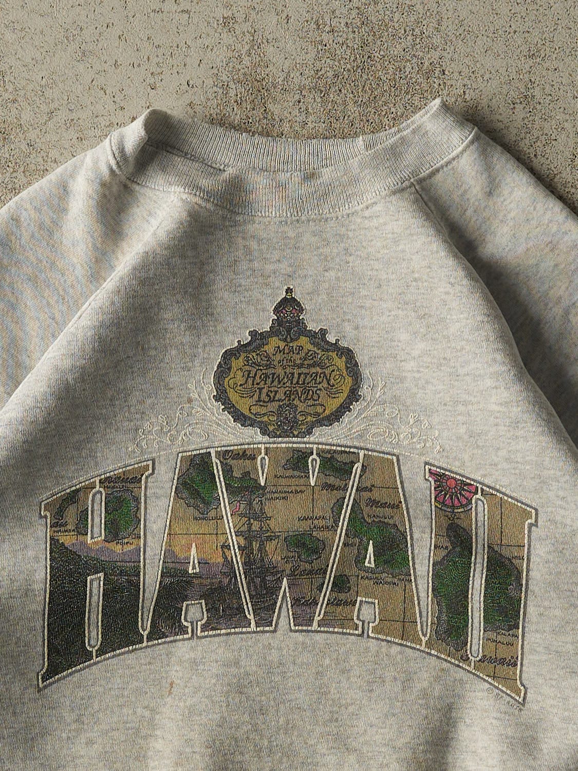Vintage 80s Heather Grey Hawaii Crewneck (S/M) - Image 2