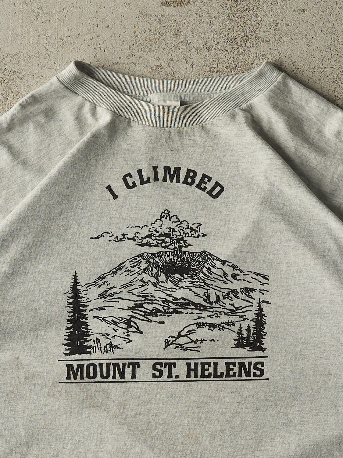 Vintage 90s Heather Grey "I Climbed Mount St Helens" Tee (XL/XXL) - Image 2