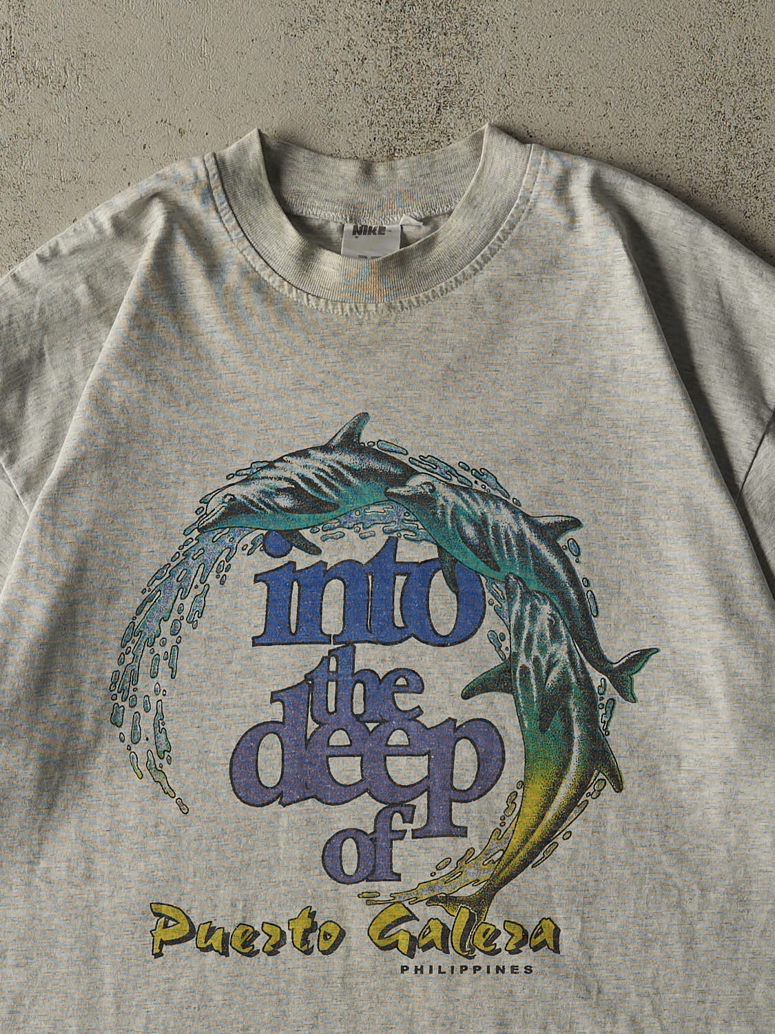 Vintage 90s Heather Grey Into the Deep Tee (XL) - Image 2