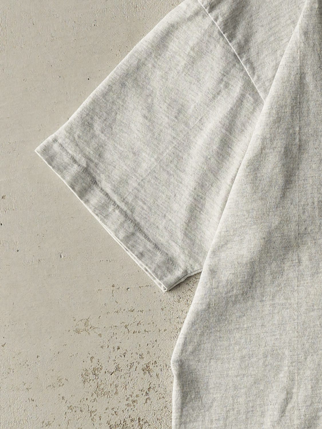 Vintage 90s Heather Grey Jaguar Quarter Button Tee (S/M) - Image 3